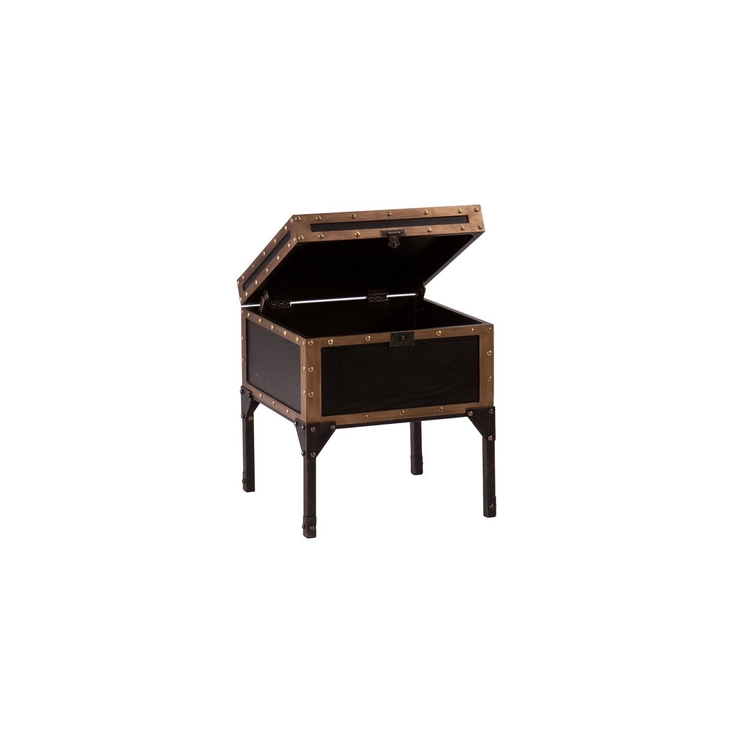 SEI Furniture Drifton Travel Trunk End Table in Black