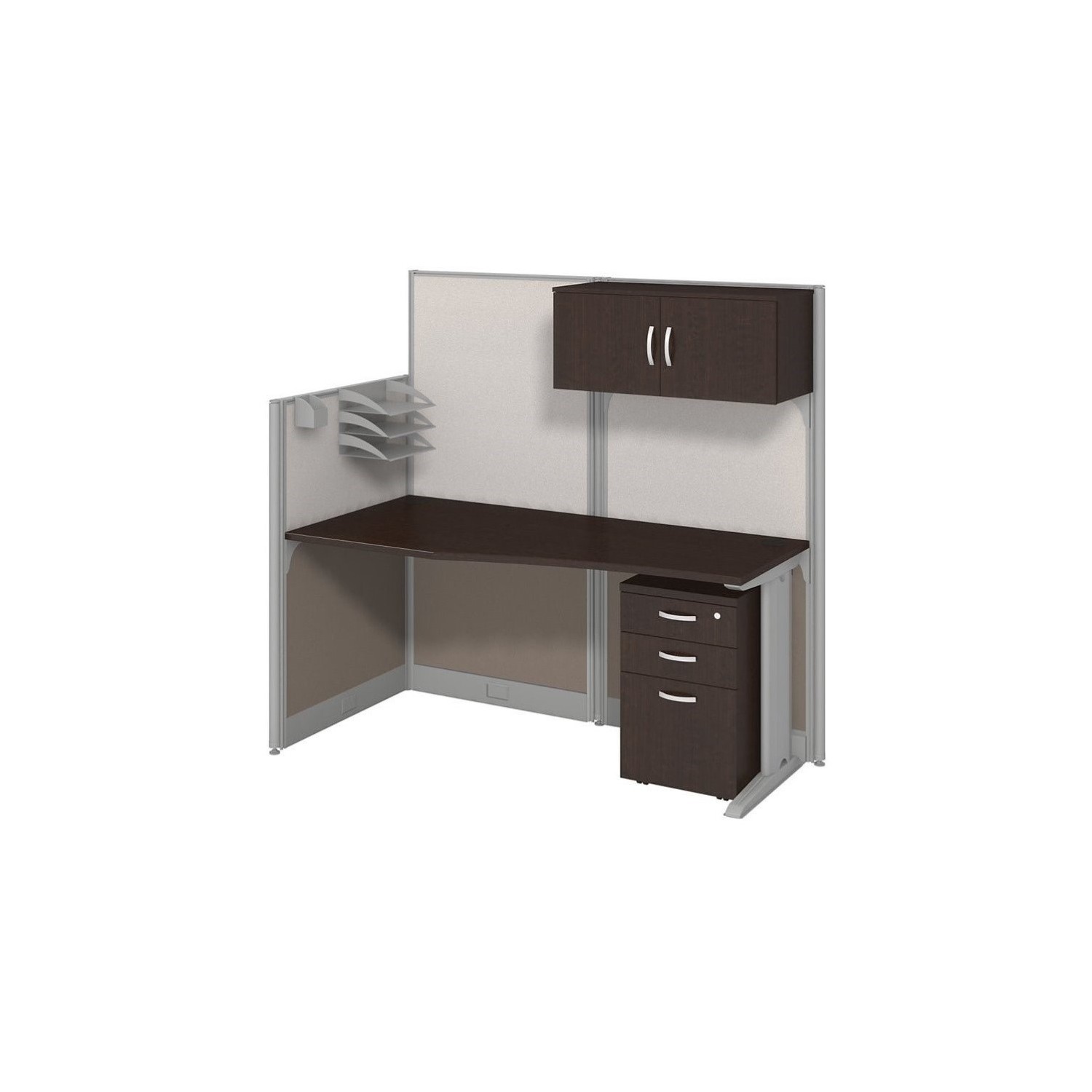 Bush Business Office-in-an-Hour Straight Workstation in Mocha Cherry