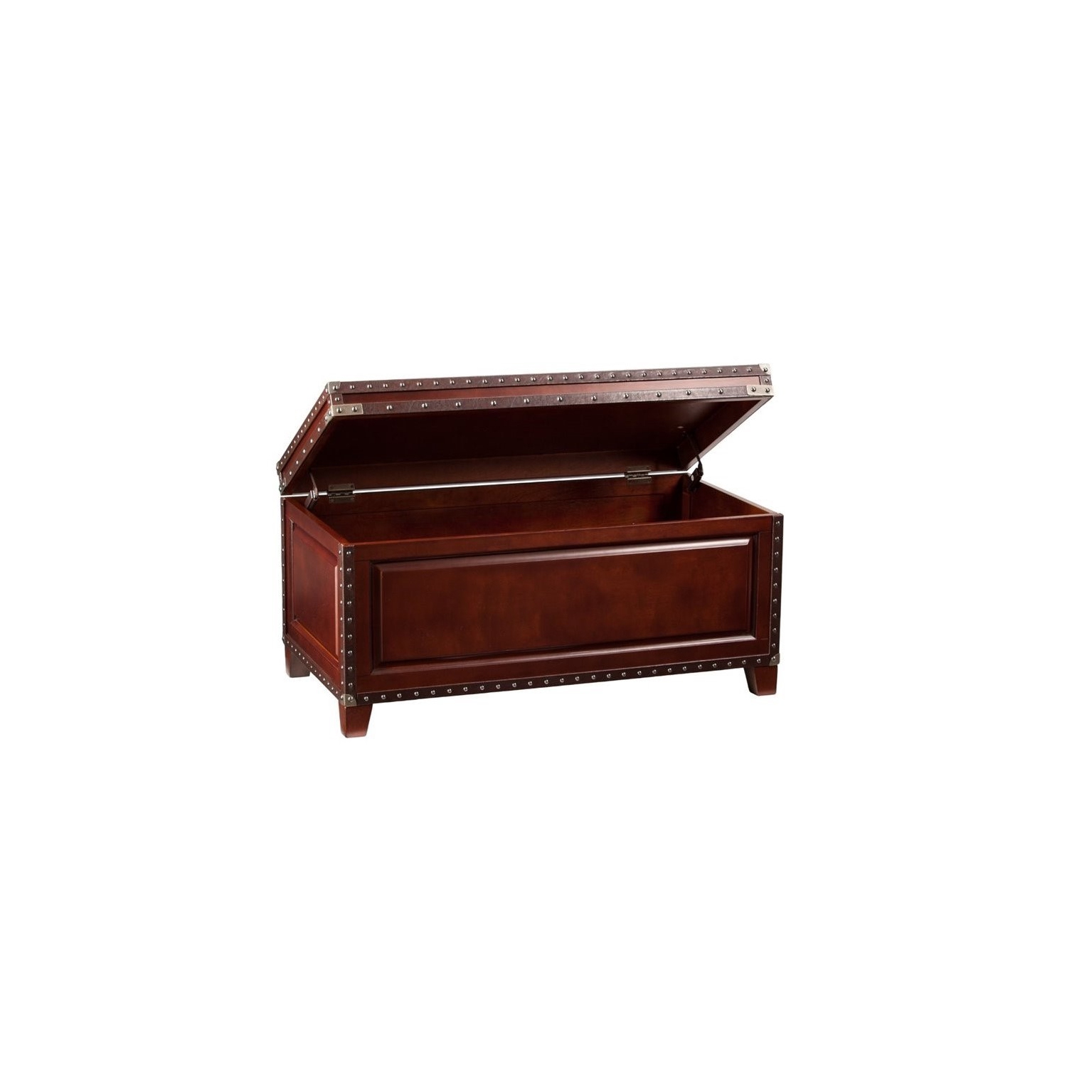 SEI Furniture Amherst Trunk Coffee Table in Dark Cherry