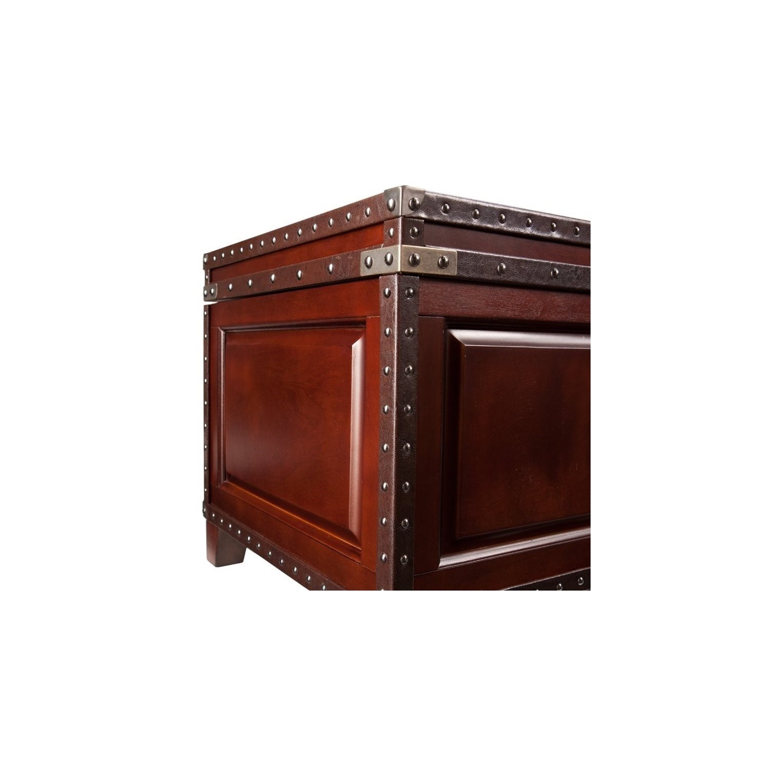 SEI Furniture Amherst Trunk Coffee Table in Dark Cherry