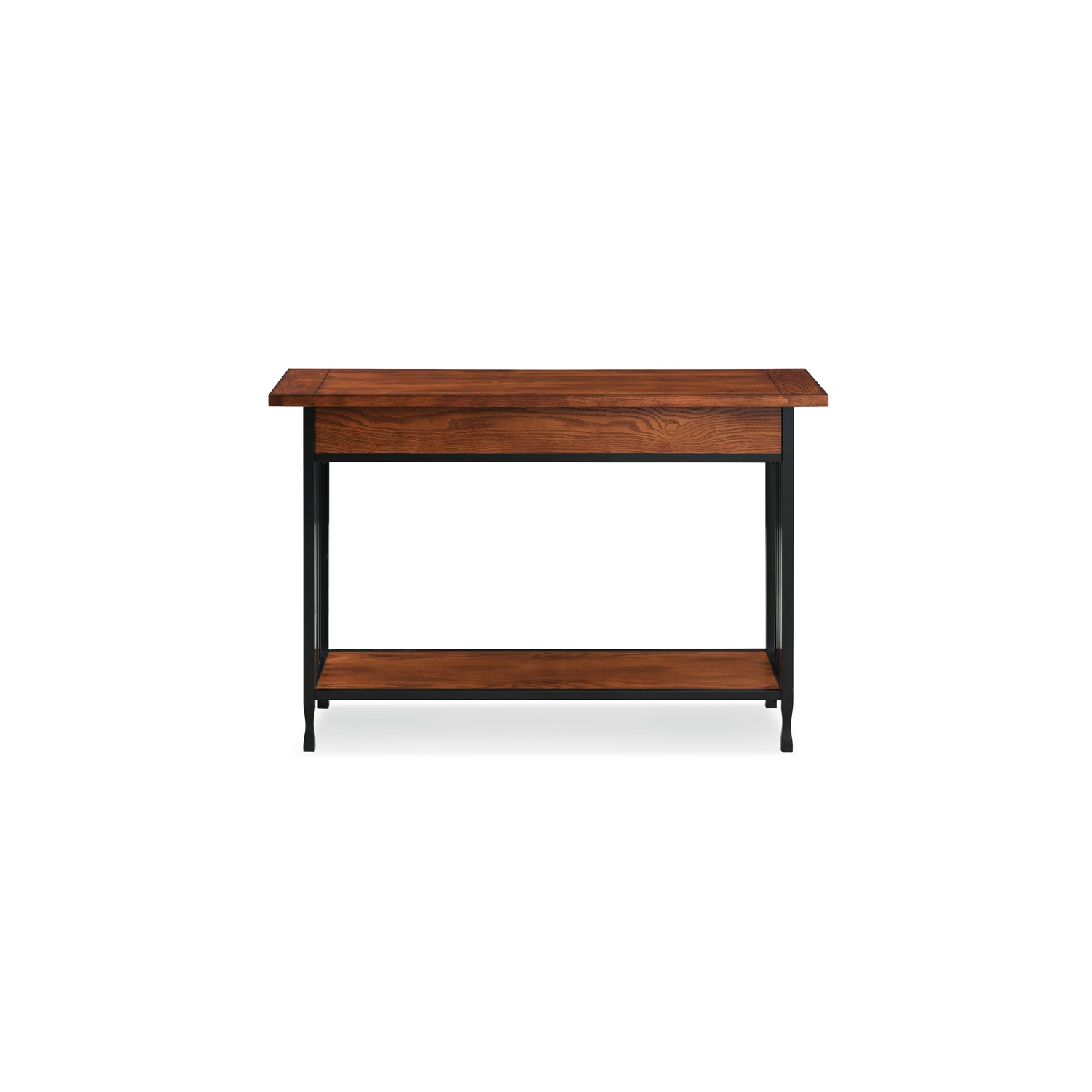 Leick Ironcraft Wood Console Table in Burnished Oak