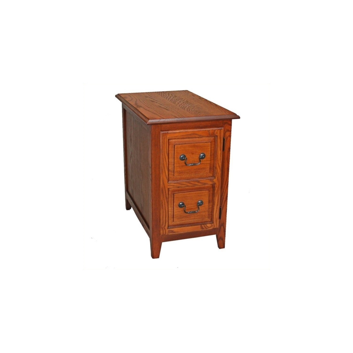 Leick Furniture Shaker Wood Cabinet End Table in Medium Oak