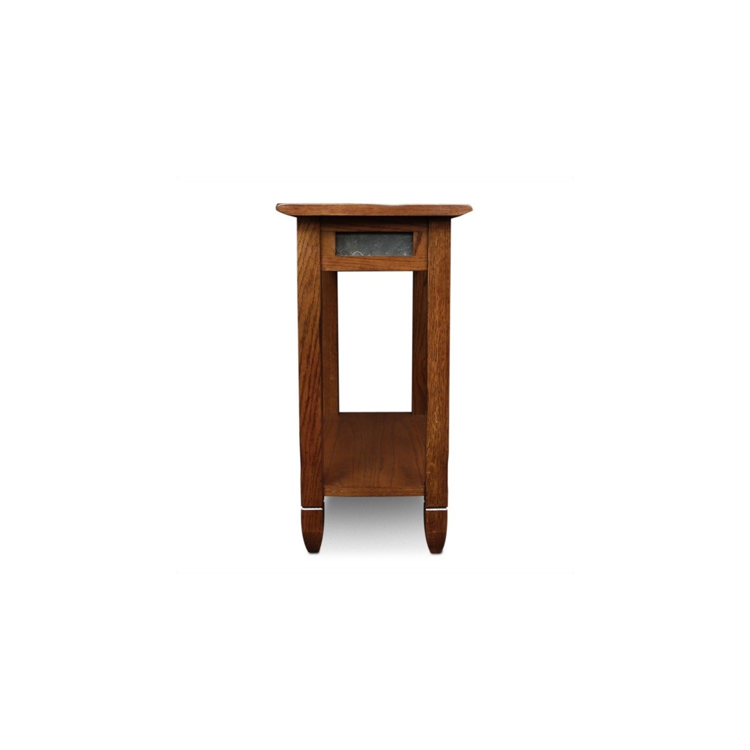 Leick Furniture Rustic Slate Chairside Small End Table in Rustic Oak