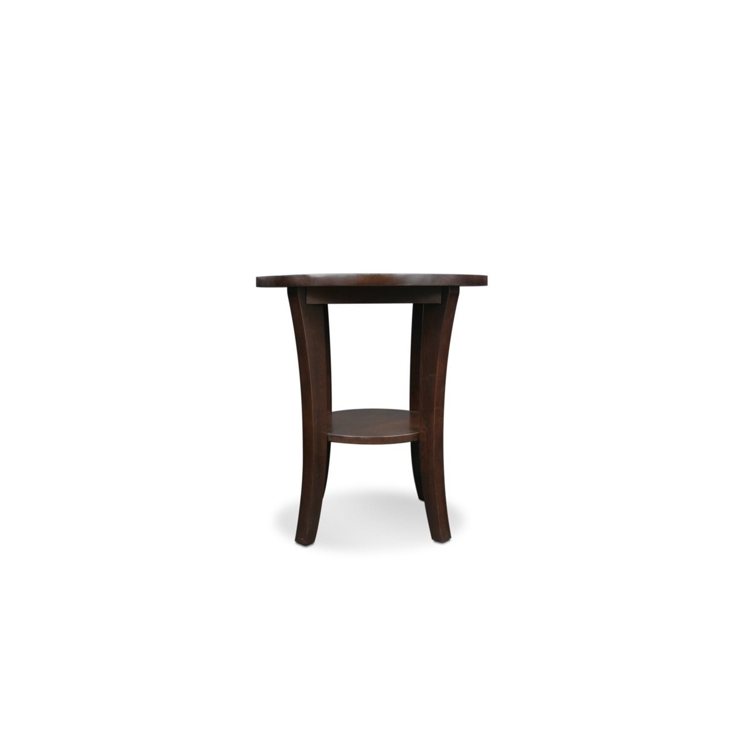 Leick Furniture – Table de bout ronde en bois Boa, cerisier chocolat