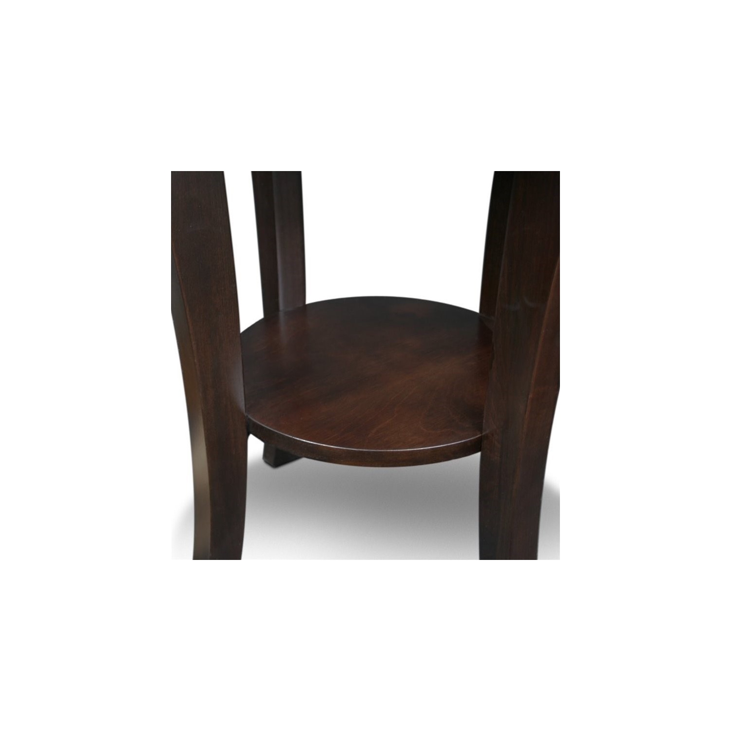 Leick Furniture – Table de bout ronde en bois Boa, cerisier chocolat