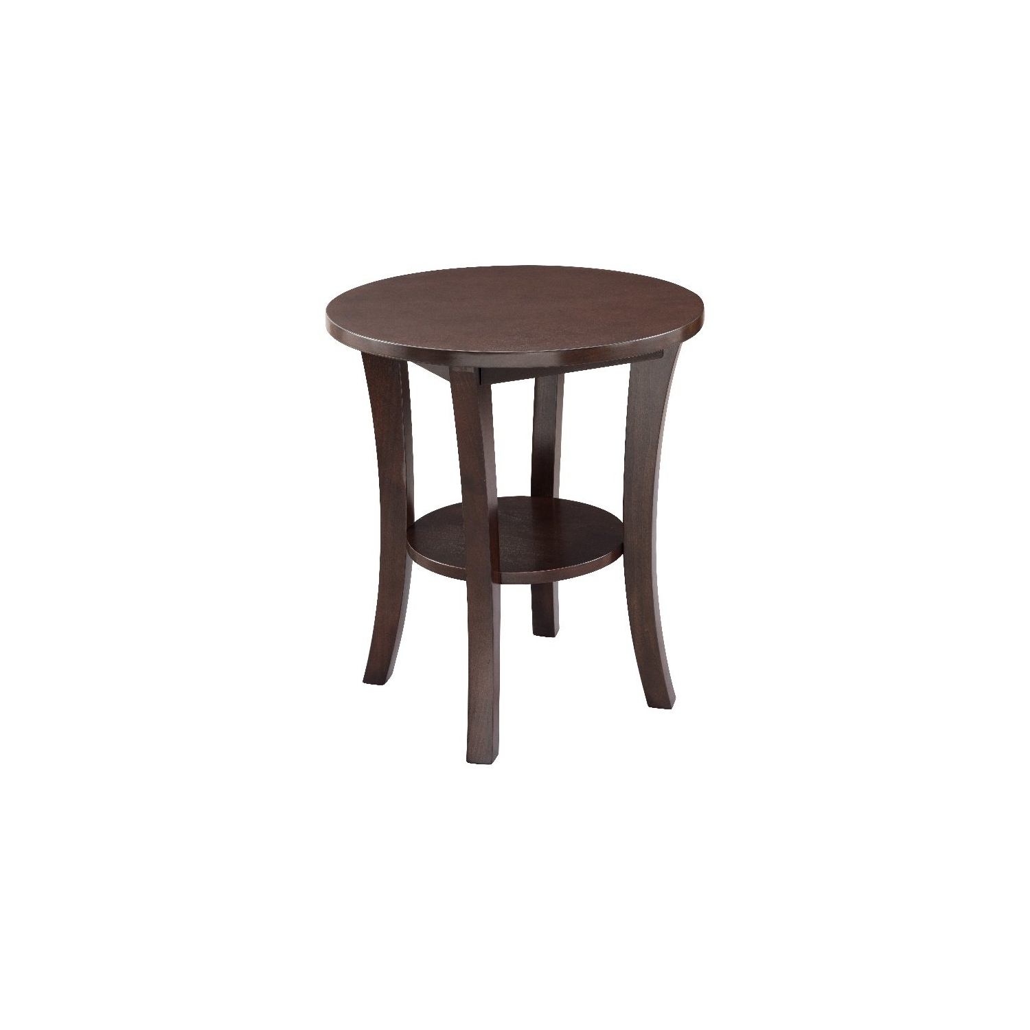 Leick Furniture – Table de bout ronde en bois Boa, cerisier chocolat