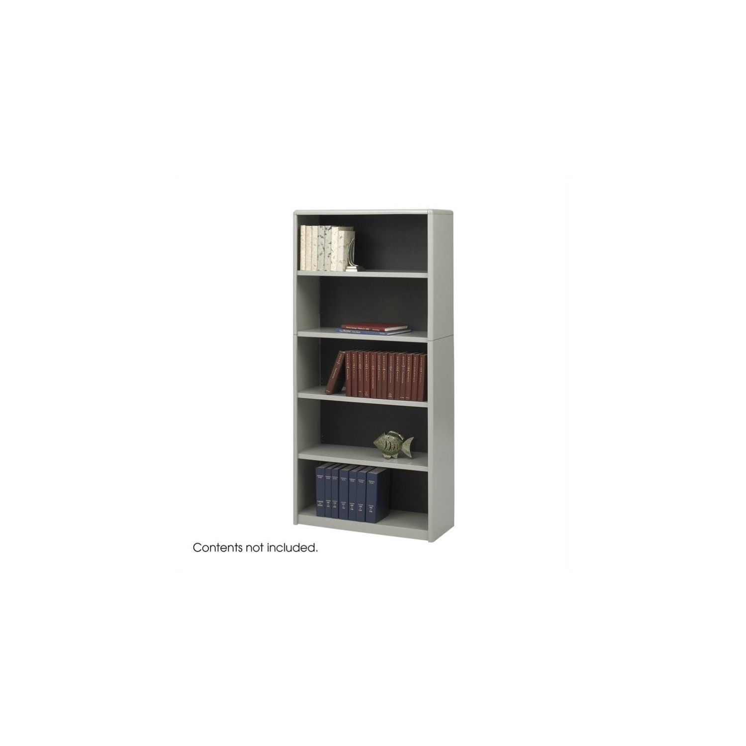 Safco 5-Shelf ValueMate Grey Economy Steel Bookcase