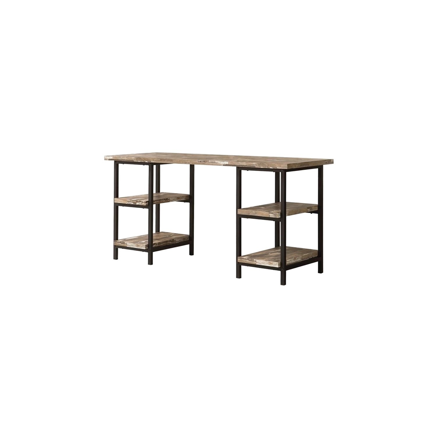Coaster Skelton 4 Shelf Writing Desk in Salvaged Cabin and Black