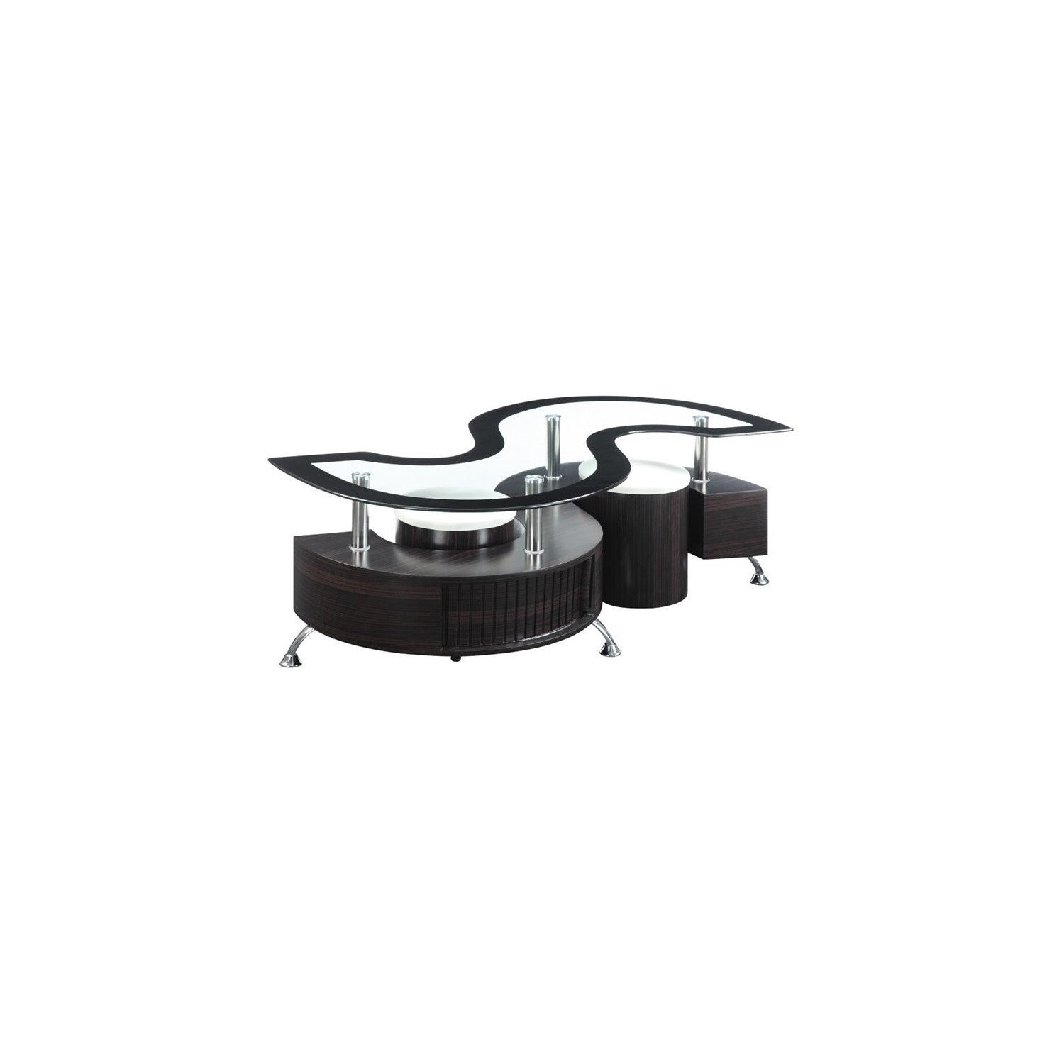 Coaster 3 Piece Coffee Table with Stools in Cappuccino