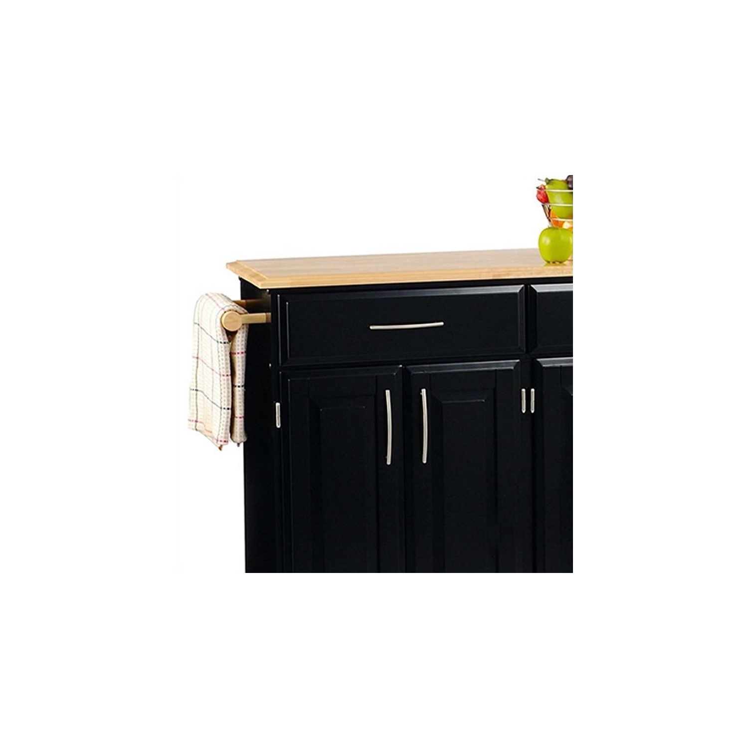 Homestyles Dolly Madison Wood Rolling Kitchen Cart in Black