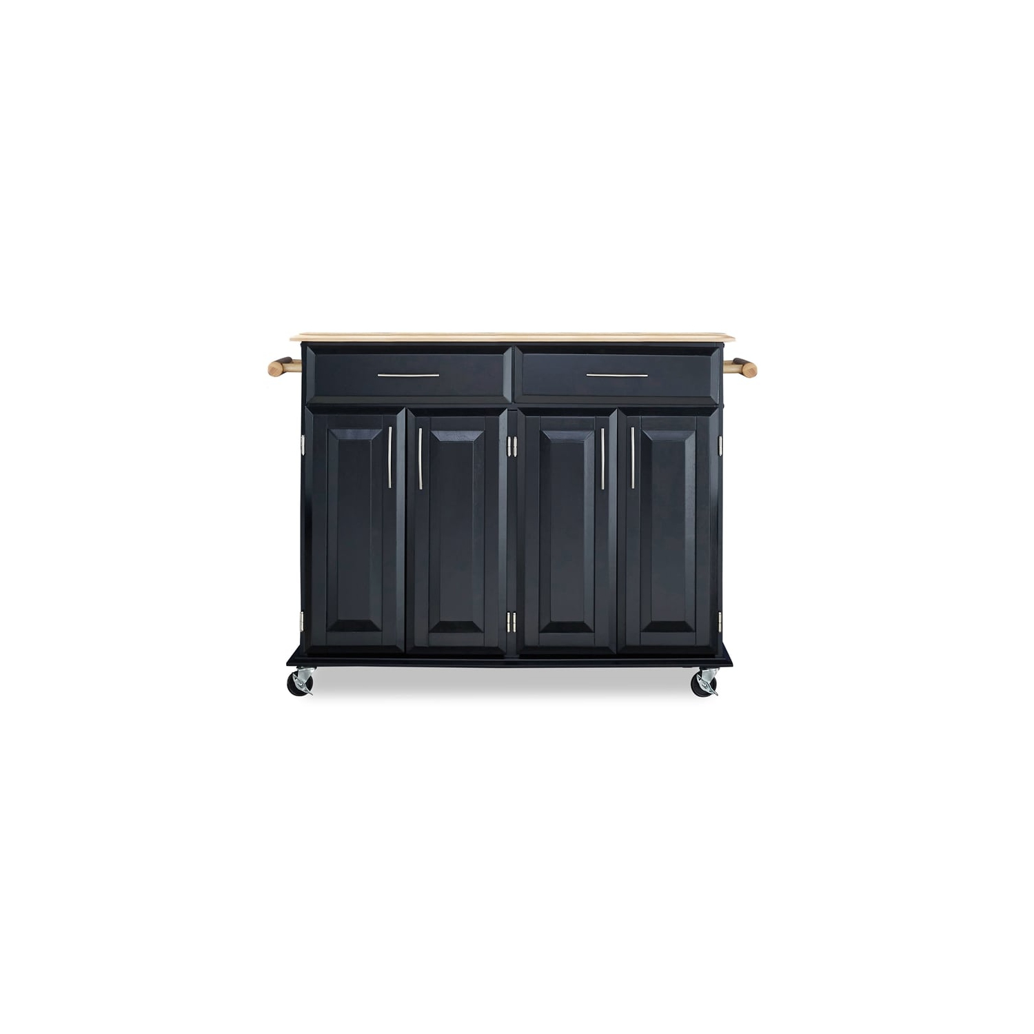 Homestyles Dolly Madison Wood Rolling Kitchen Cart in Black