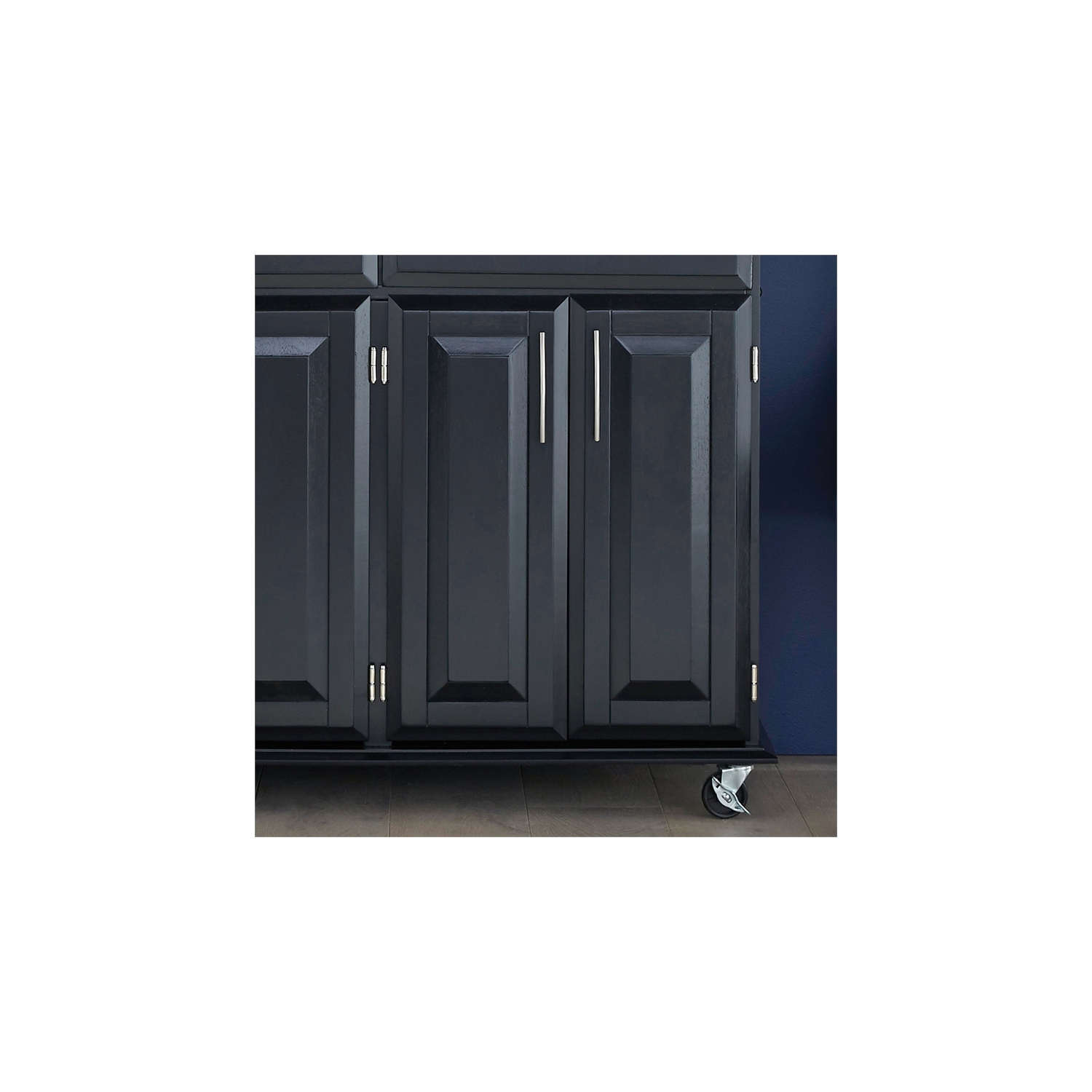 Homestyles Dolly Madison Wood Rolling Kitchen Cart in Black