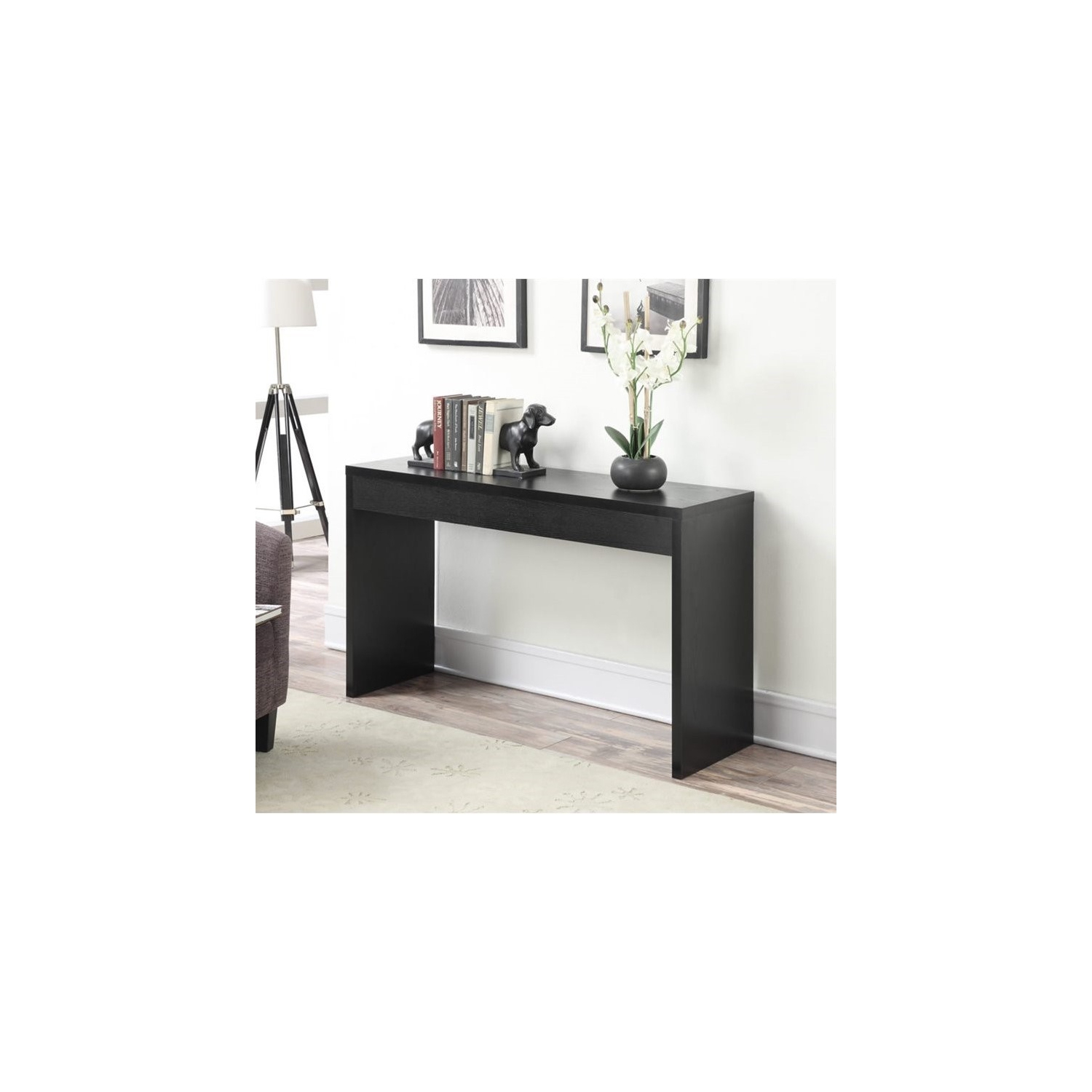 Convenience Concepts Northfield Hall Console in Black Wood Finish