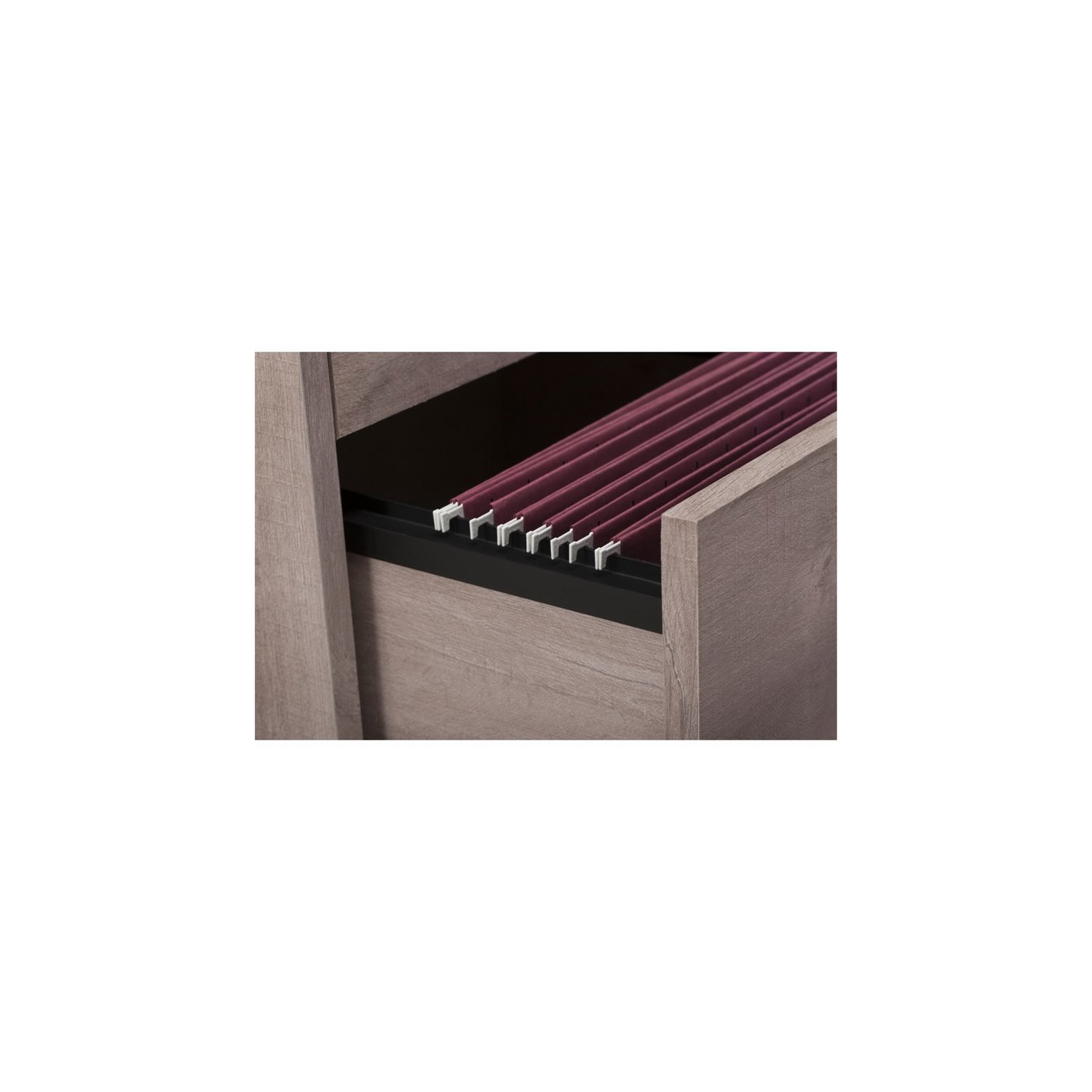 Bush – Bureau d’ordinateur Key West 54&nbsp;W avec rangement et classeur, gris