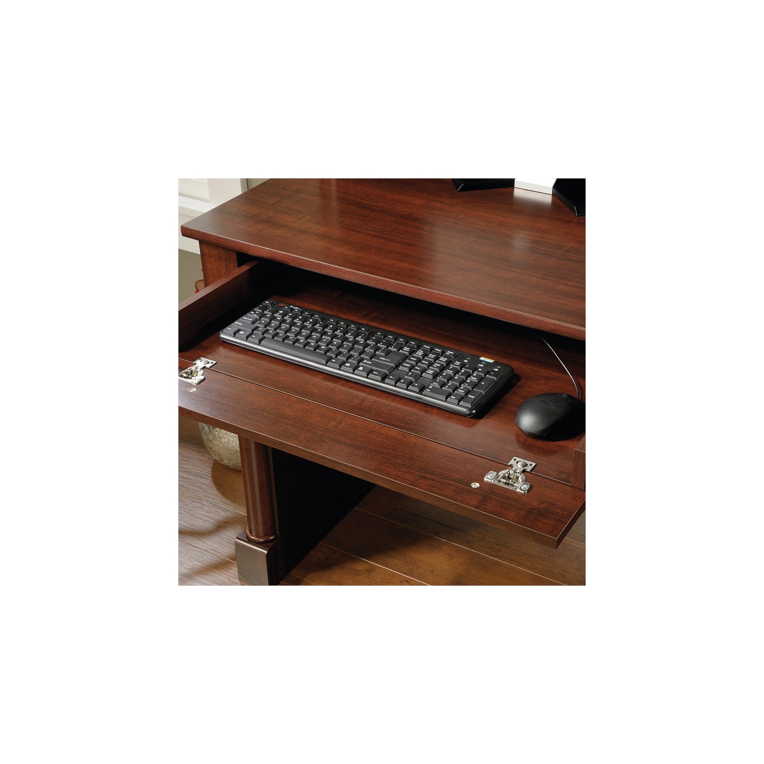 Sauder Palladia Contemporary Wood Computer Desk With Hutch in Cherry