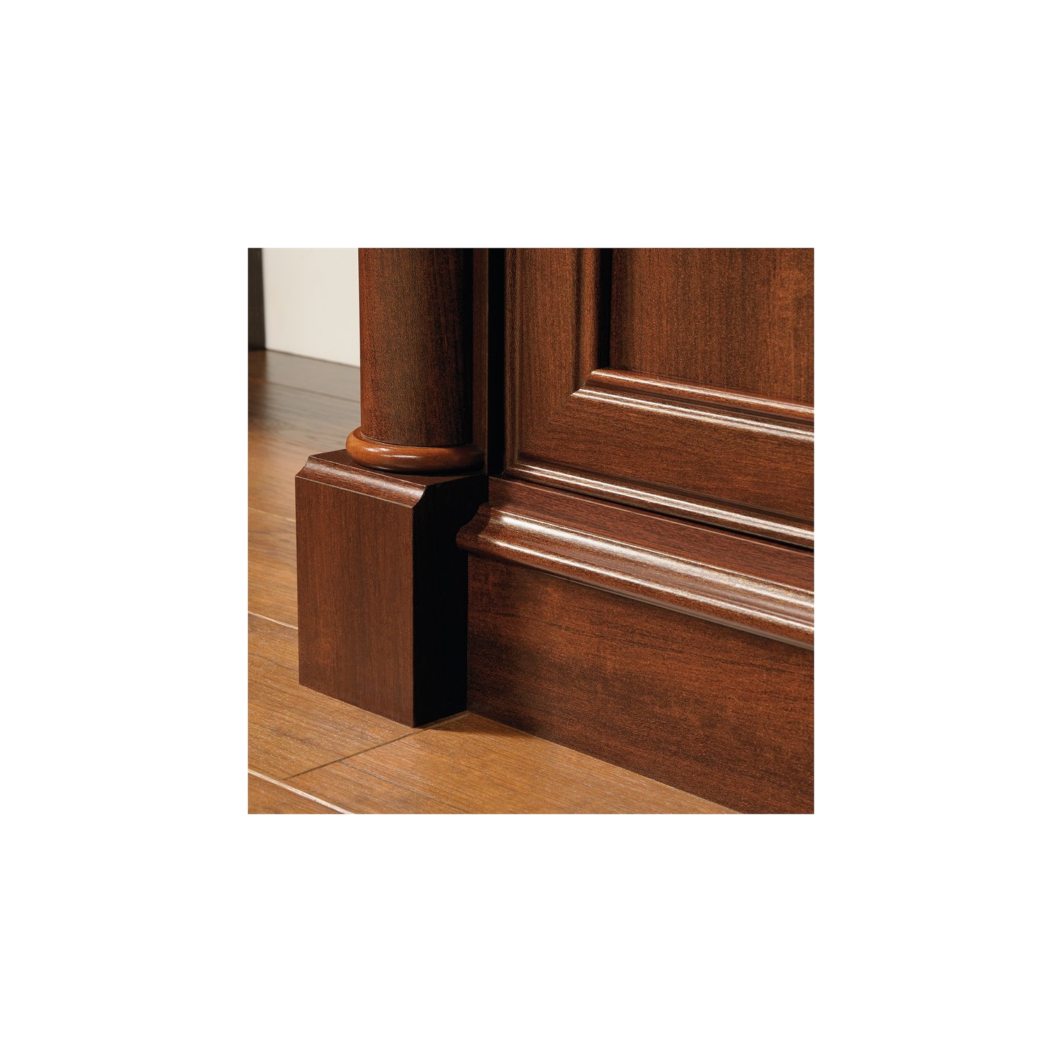 Sauder Palladia Contemporary Wood Computer Desk With Hutch in Cherry