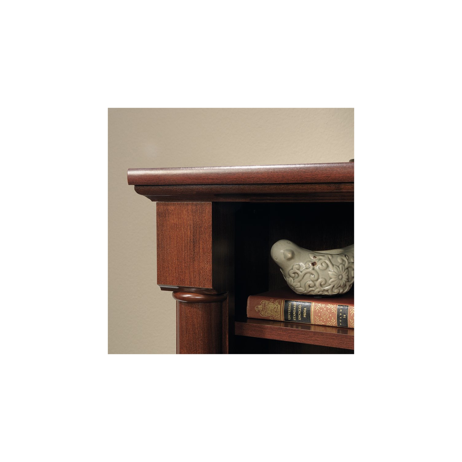 Sauder Palladia Contemporary Wood Computer Desk With Hutch in Cherry