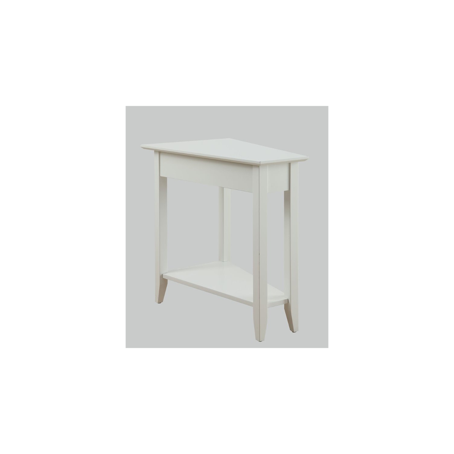 Convenience Concepts American Heritage Wedge End Table in White Wood Finish