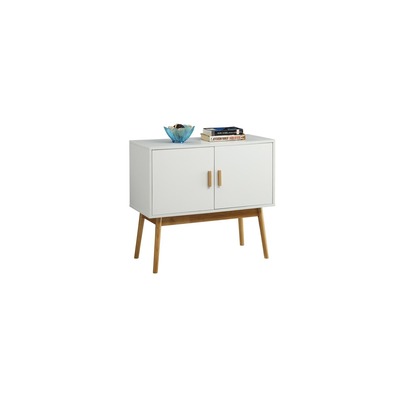 Convenience Concepts Oslo Storage Console Table in White Wood Finish