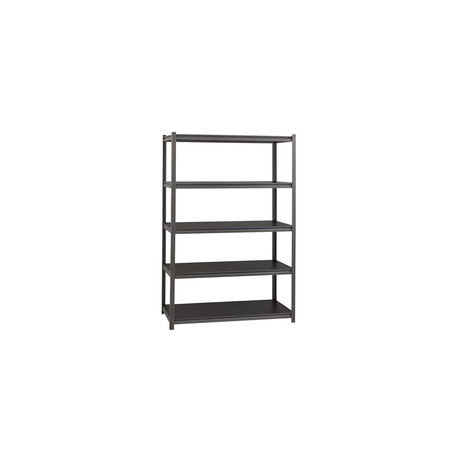 Hirsh 3200 Riveted Metal Shelving 5-Shelf Unit 18Dx48Wx72H Gunmetal Gray/Black