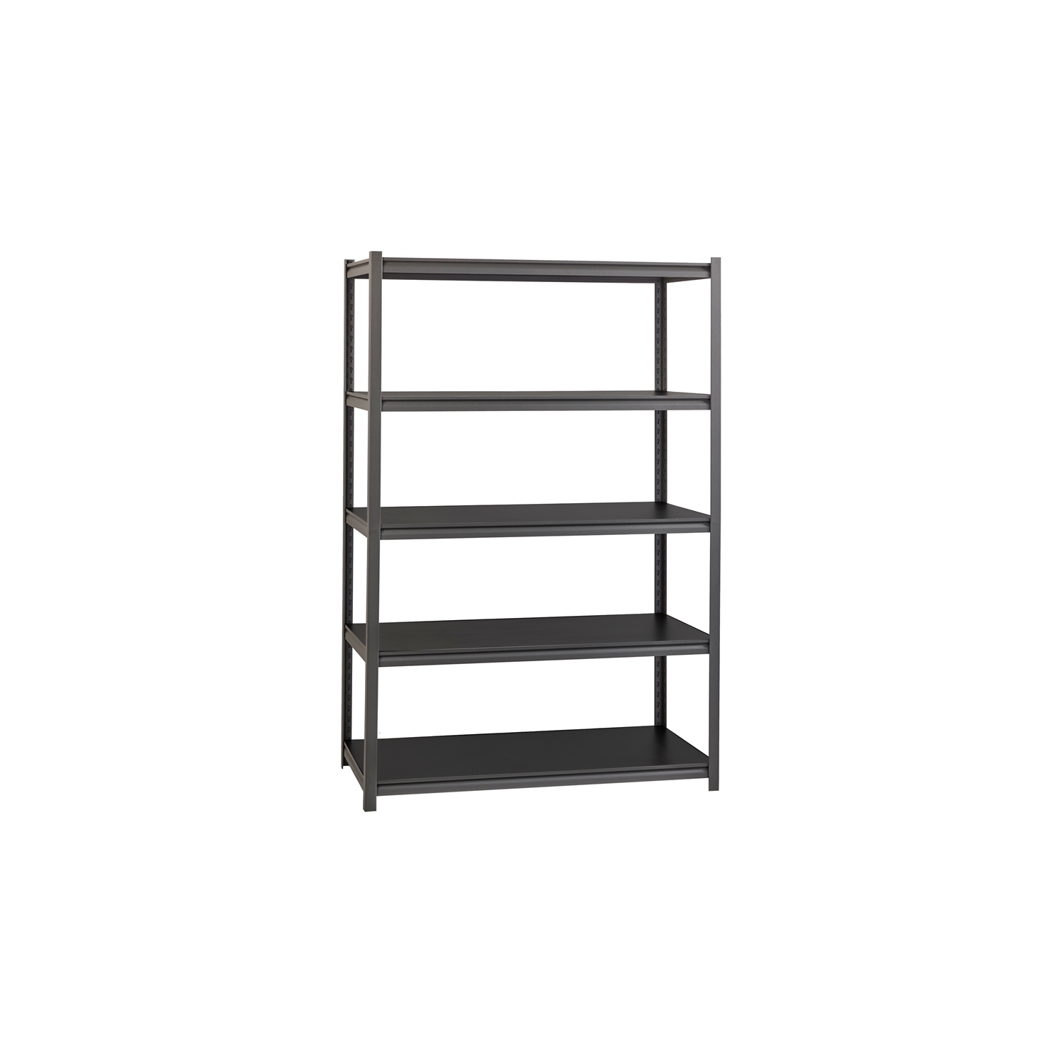 Hirsh 3200 Riveted Metal Shelving 5-Shelf Unit 18Dx48Wx72H Gunmetal Gray/Black