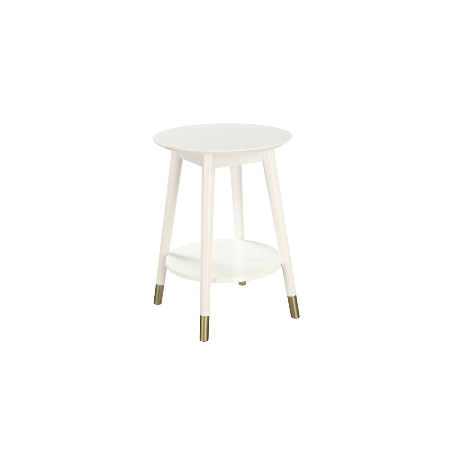 Table d’extrémité ronde de milieu de siècle Wilson de pratique concepts avec fini en bois blanc