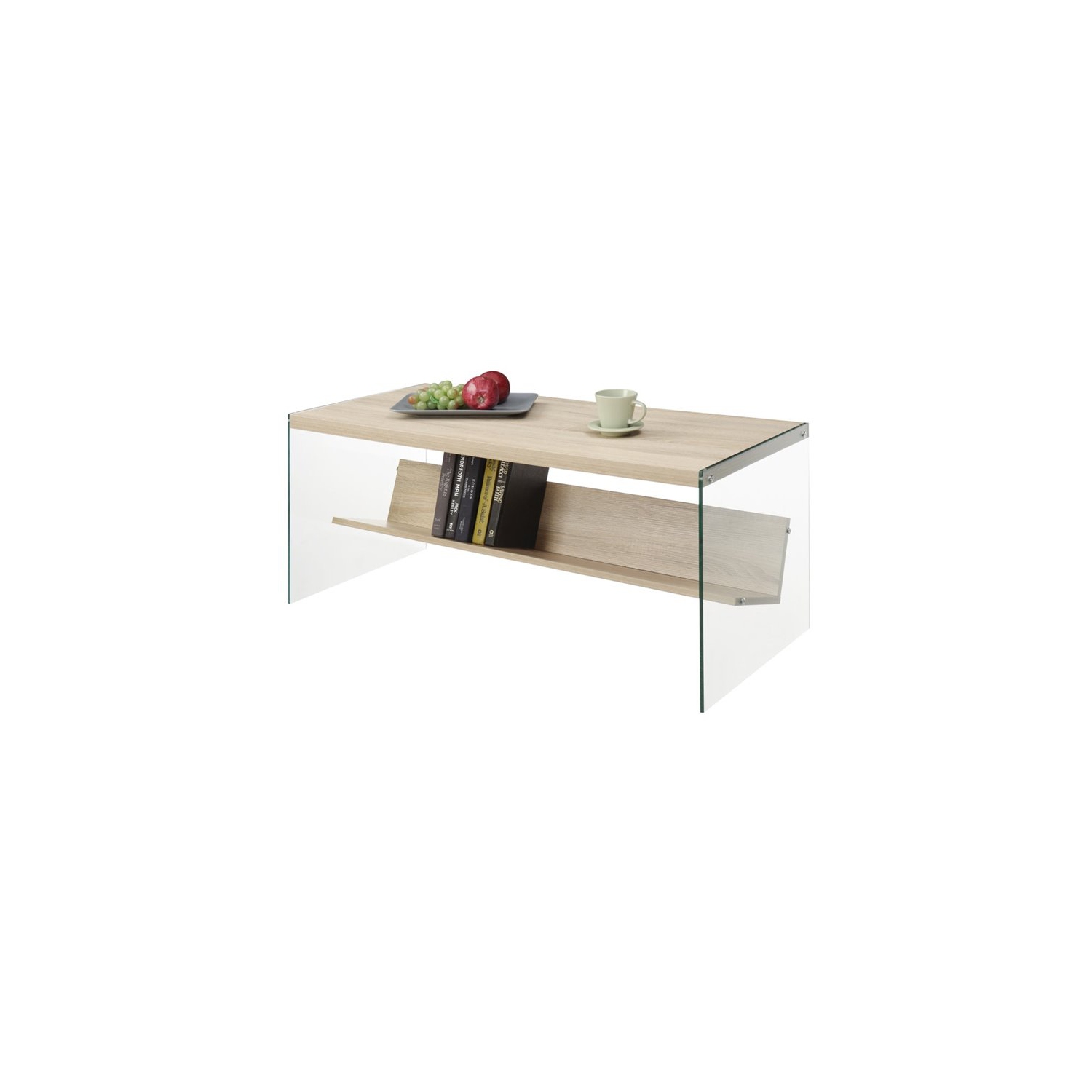 Convenience Concepts Soho Coffee Table in Weathered White Wood Finish