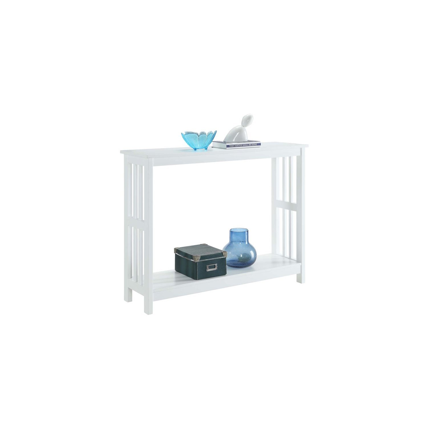 Convenience Concepts Mission Console Table in White Wood Finish
