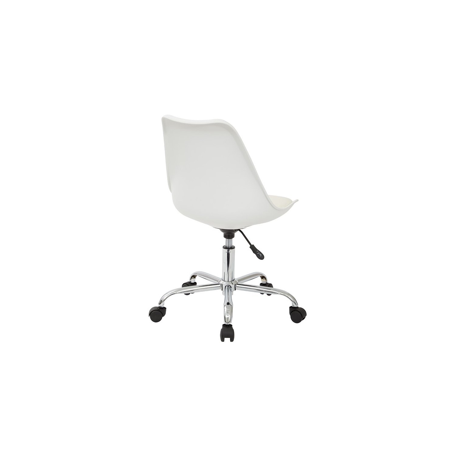 Emerson White Office Chair with Pneumatic Chrome Base