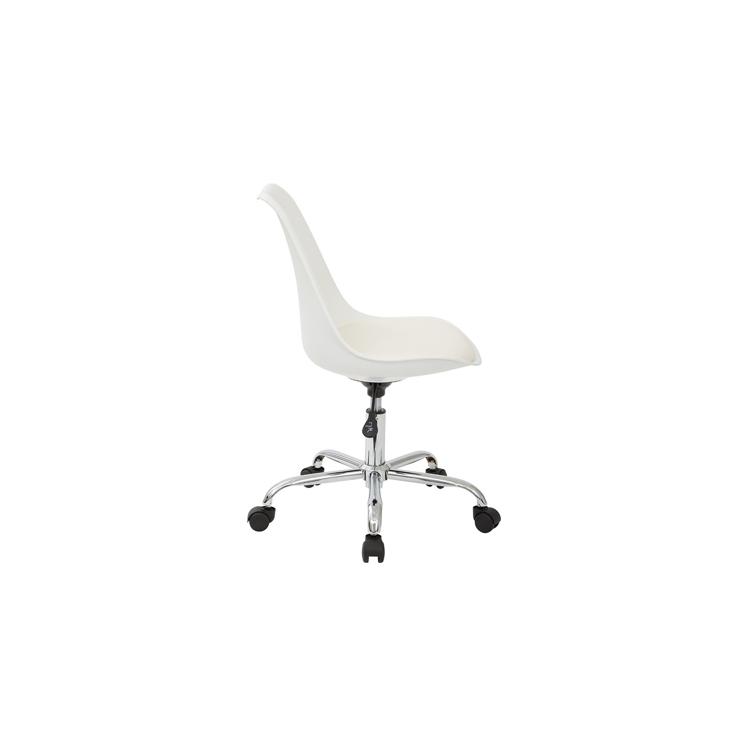 Emerson White Office Chair with Pneumatic Chrome Base
