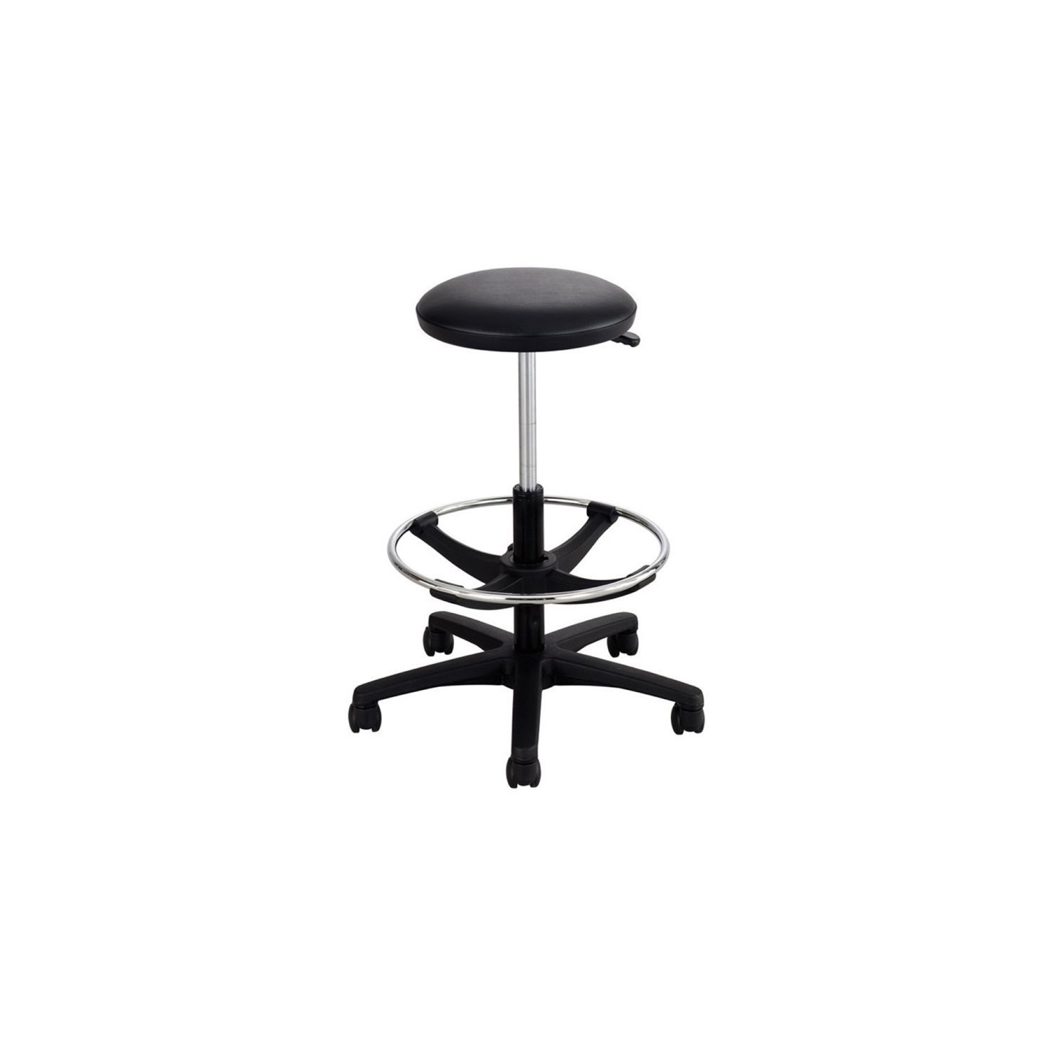 Safco Adjustable Backless Drafting Chair in Black