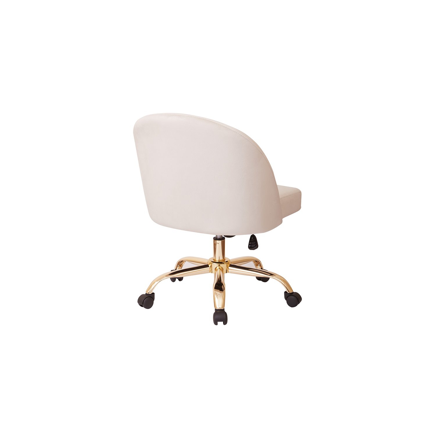 Layton Mid Back Office Chair in Oyster Beige Velvet with Gold Finish Base