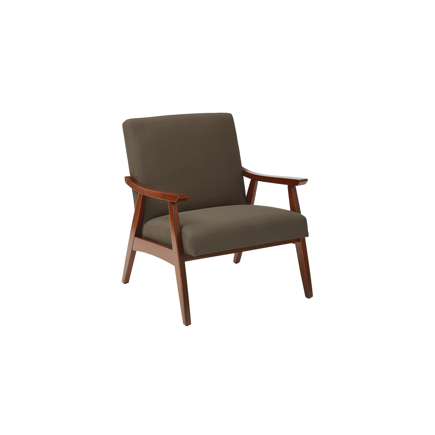Davis Chair in Klein Otter Brown Fabric with medium Espresso frame