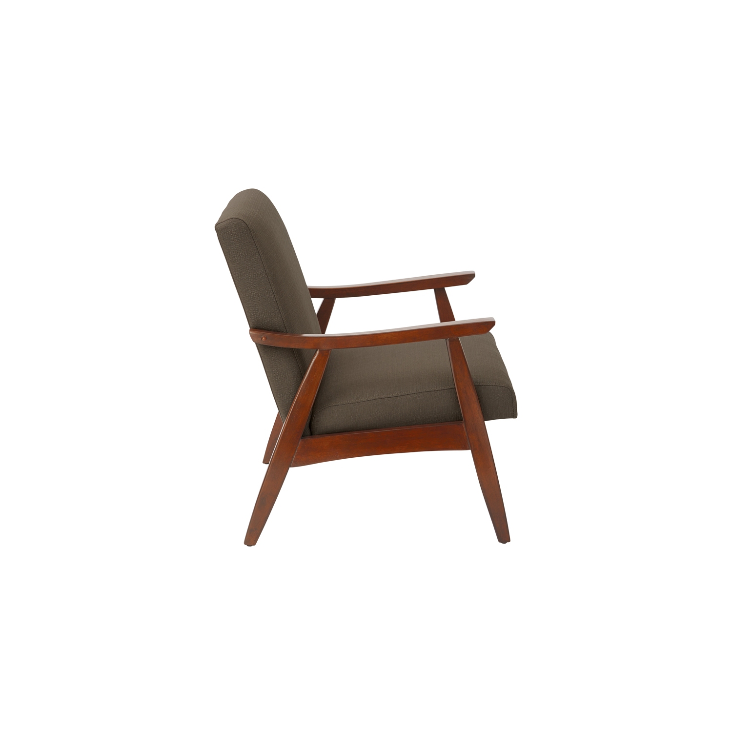 Davis Chair in Klein Otter Brown Fabric with medium Espresso frame