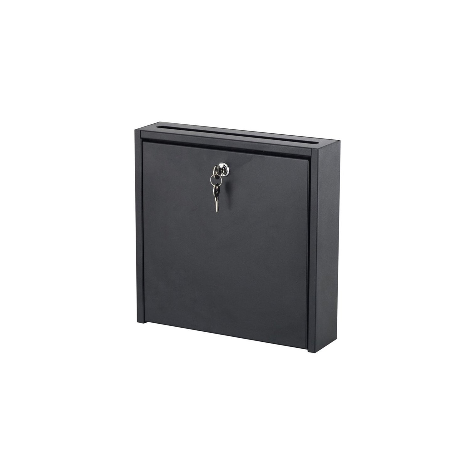 Safco Small Wall-Mounted Mailbox with Lock in Black