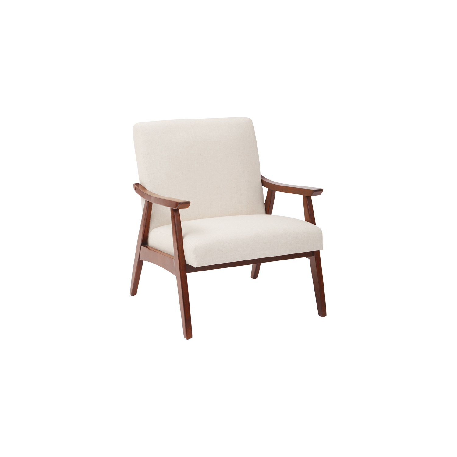 Davis Chair in Linen Beige fabric with Medium Espresso frame