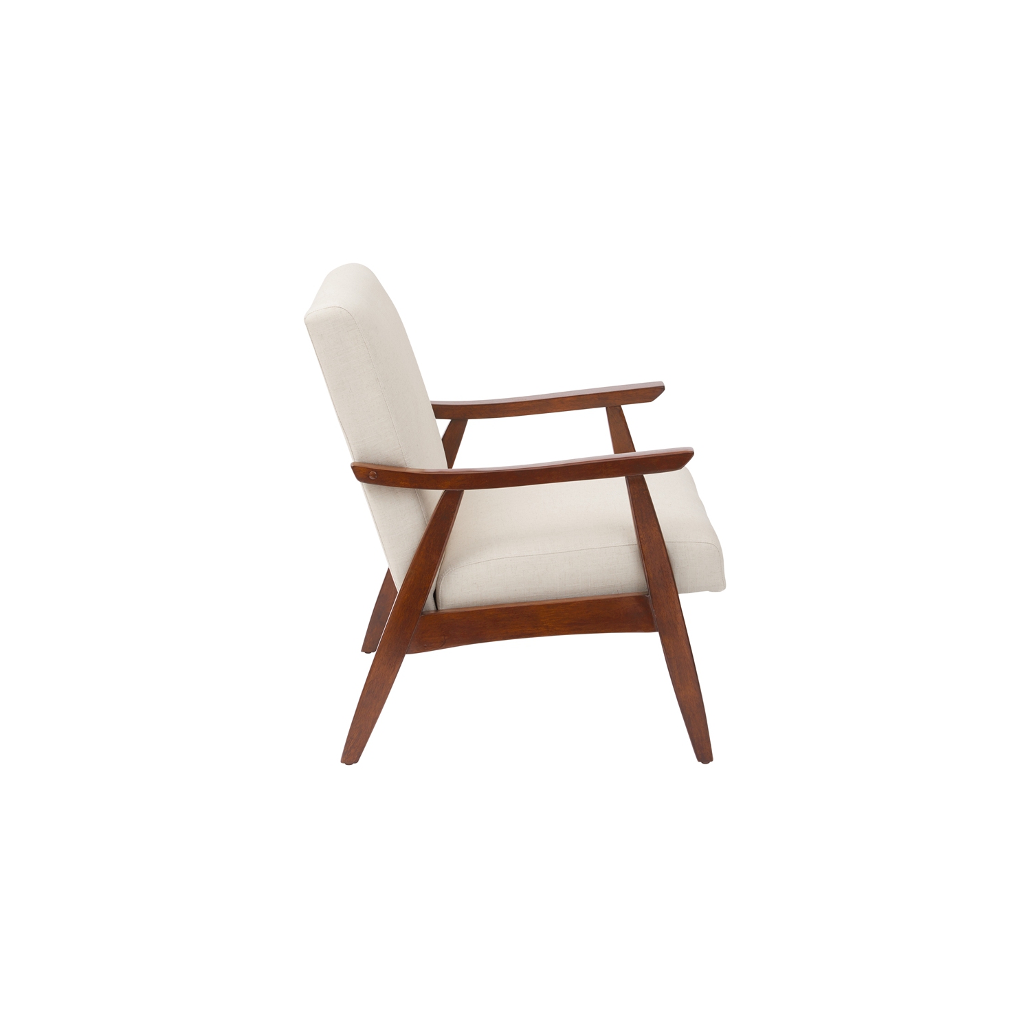 Davis Chair in Linen Beige fabric with Medium Espresso frame