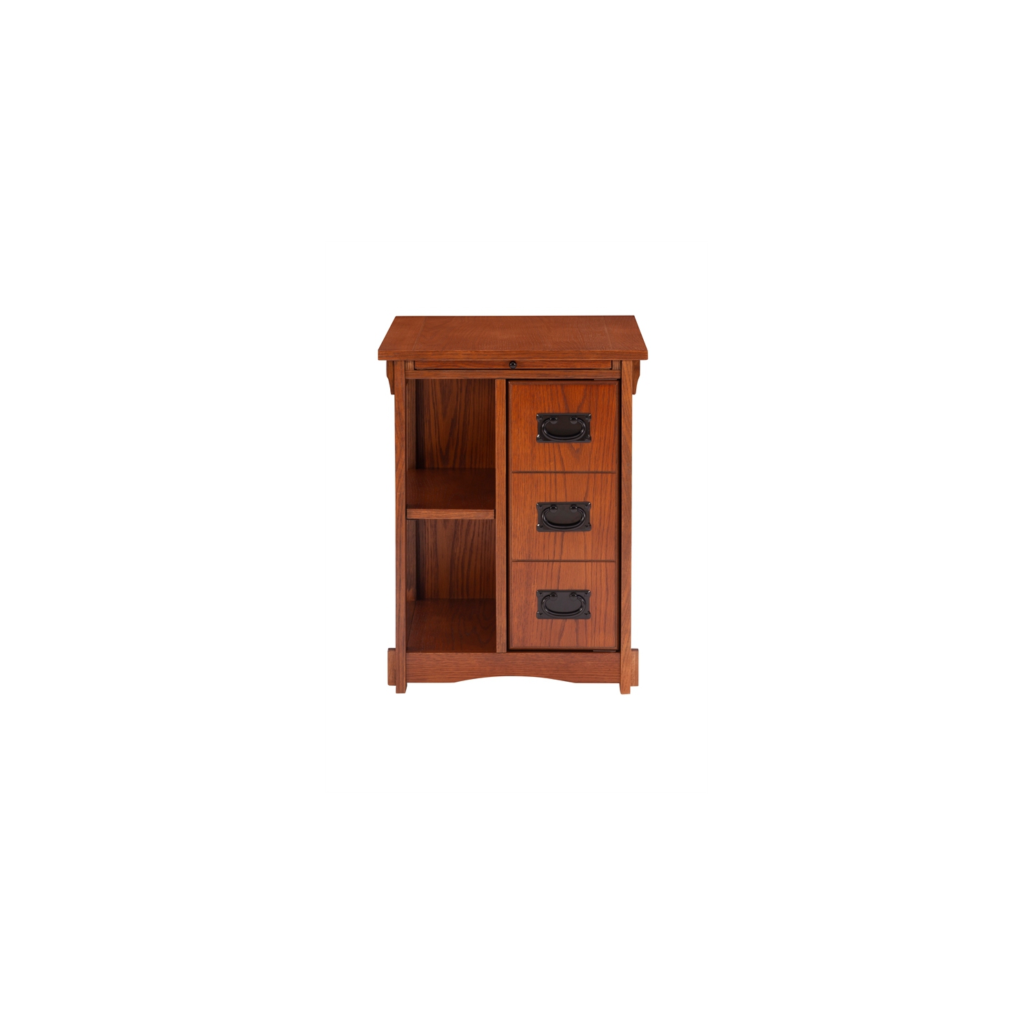 Linon Mission Oak Wood Cabinet Table in Brown