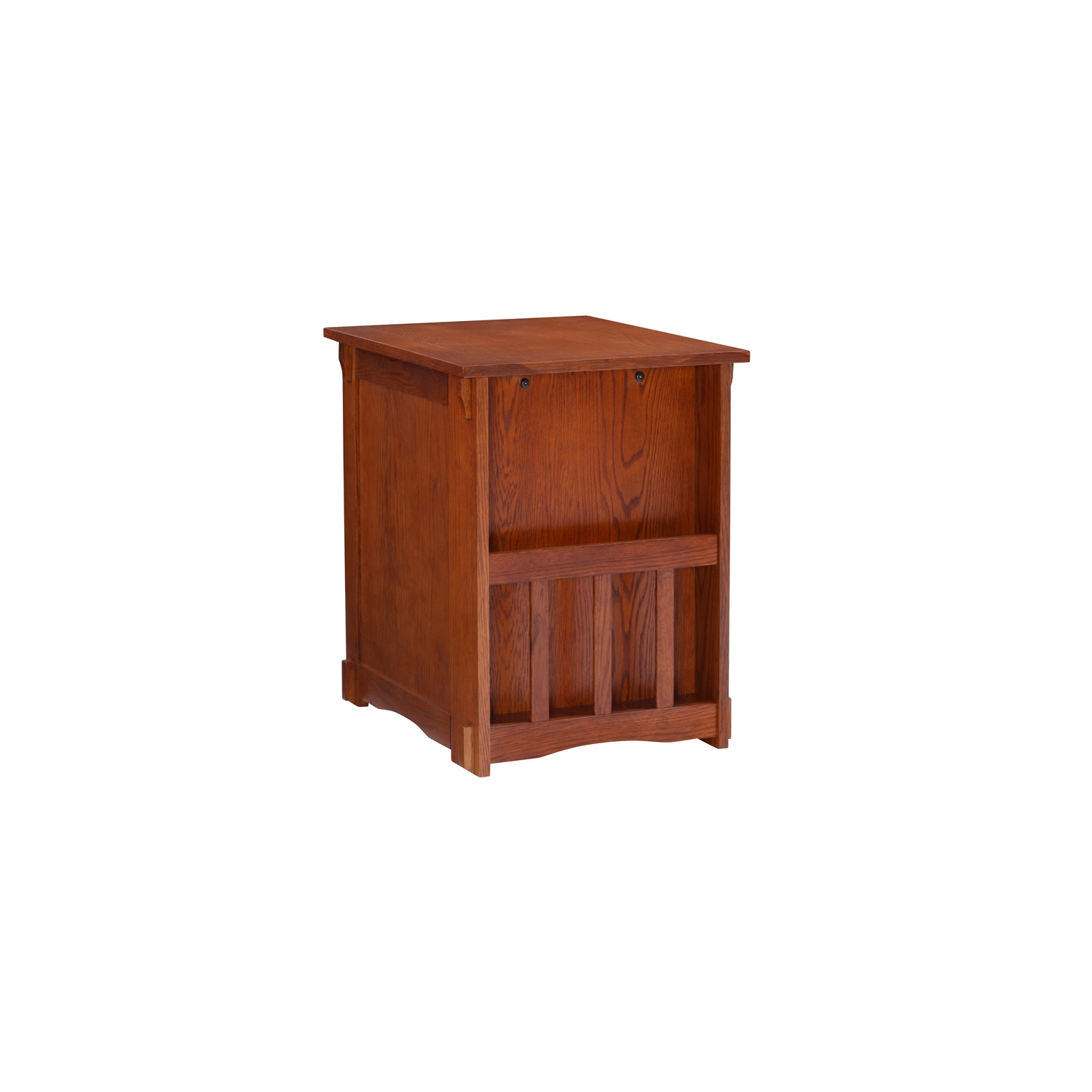 Linon Mission Oak Wood Cabinet Table in Brown