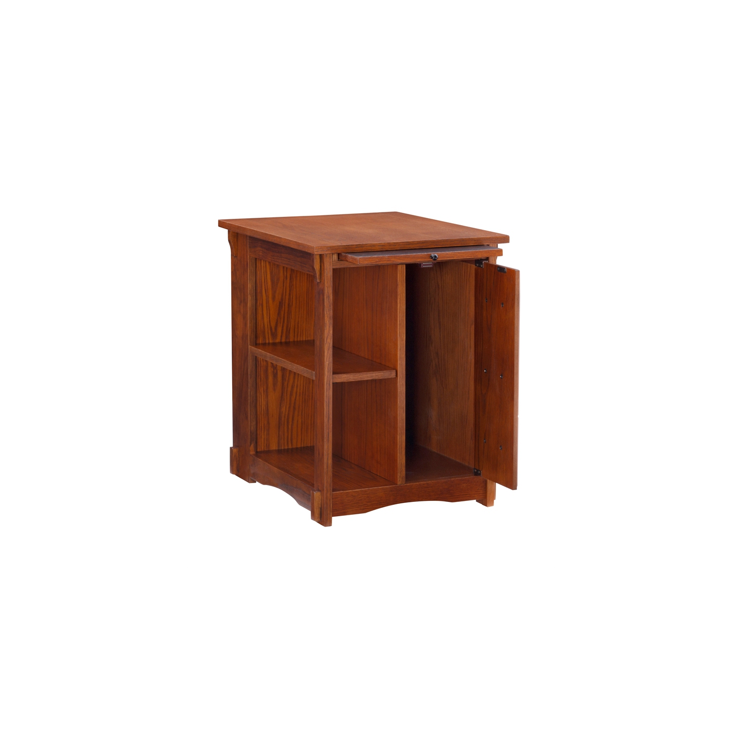 Linon Mission Oak Wood Cabinet Table in Brown