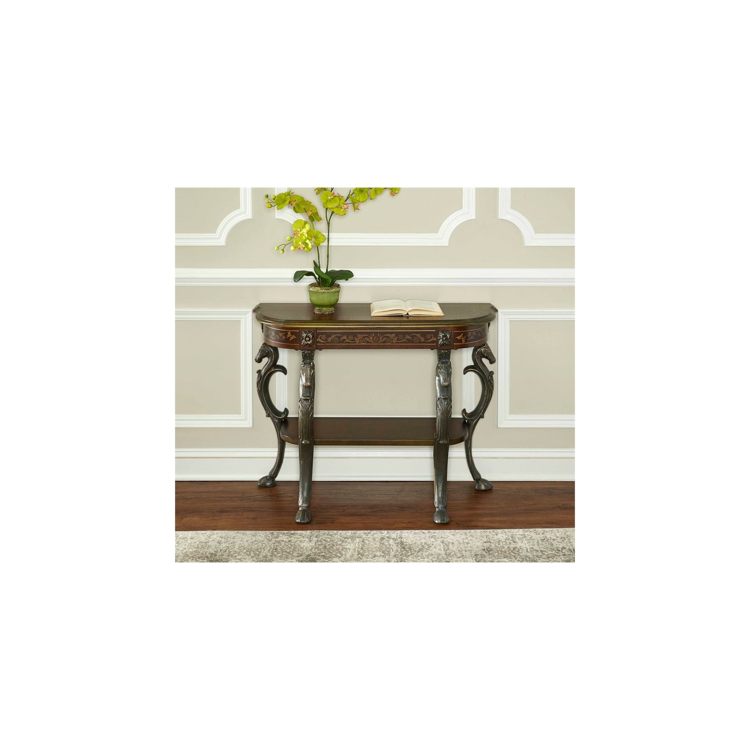 Kate and Laurel Patresa Rectangle Wood Console Table, 36x14x30, Brown
