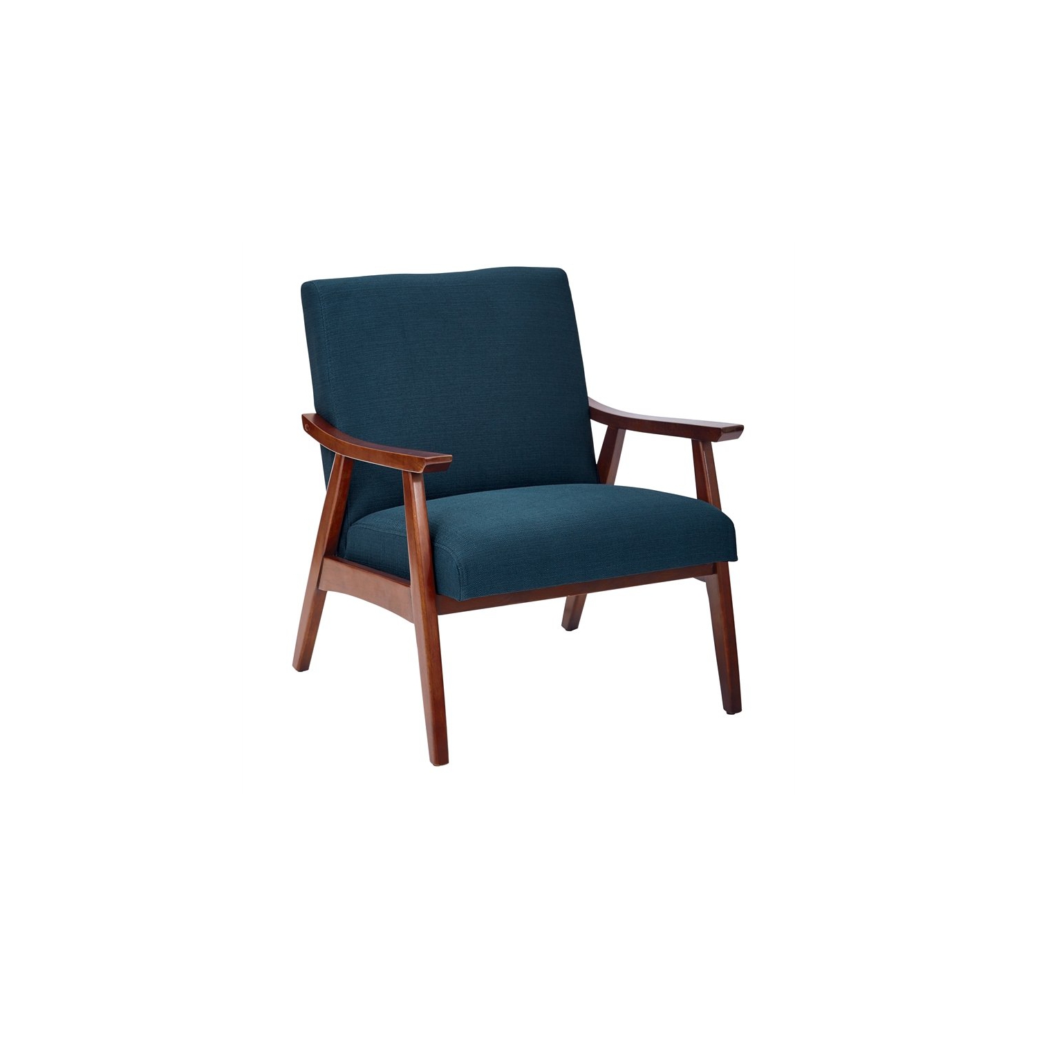 Davis Chair in Klein Azure Blue fabric with Medium Espresso Frame