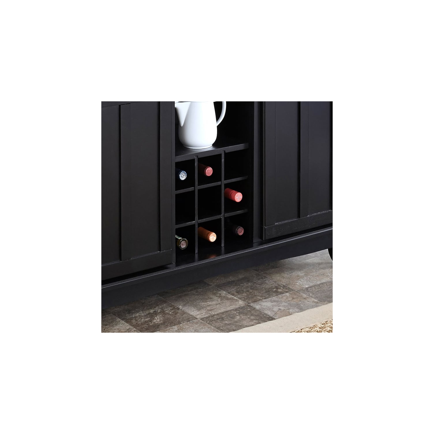 Homestyles Buffet of Buffets Wood Buffet in Black