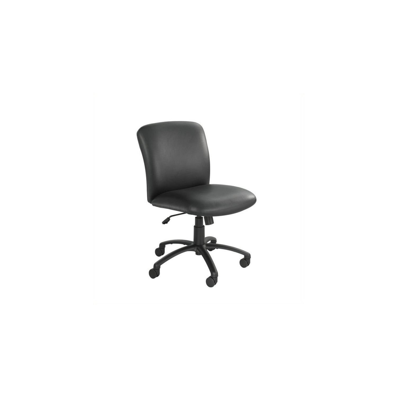 Safco Uber Big and Tall Mid Back Armless Task Office Chair in Black Vinyl