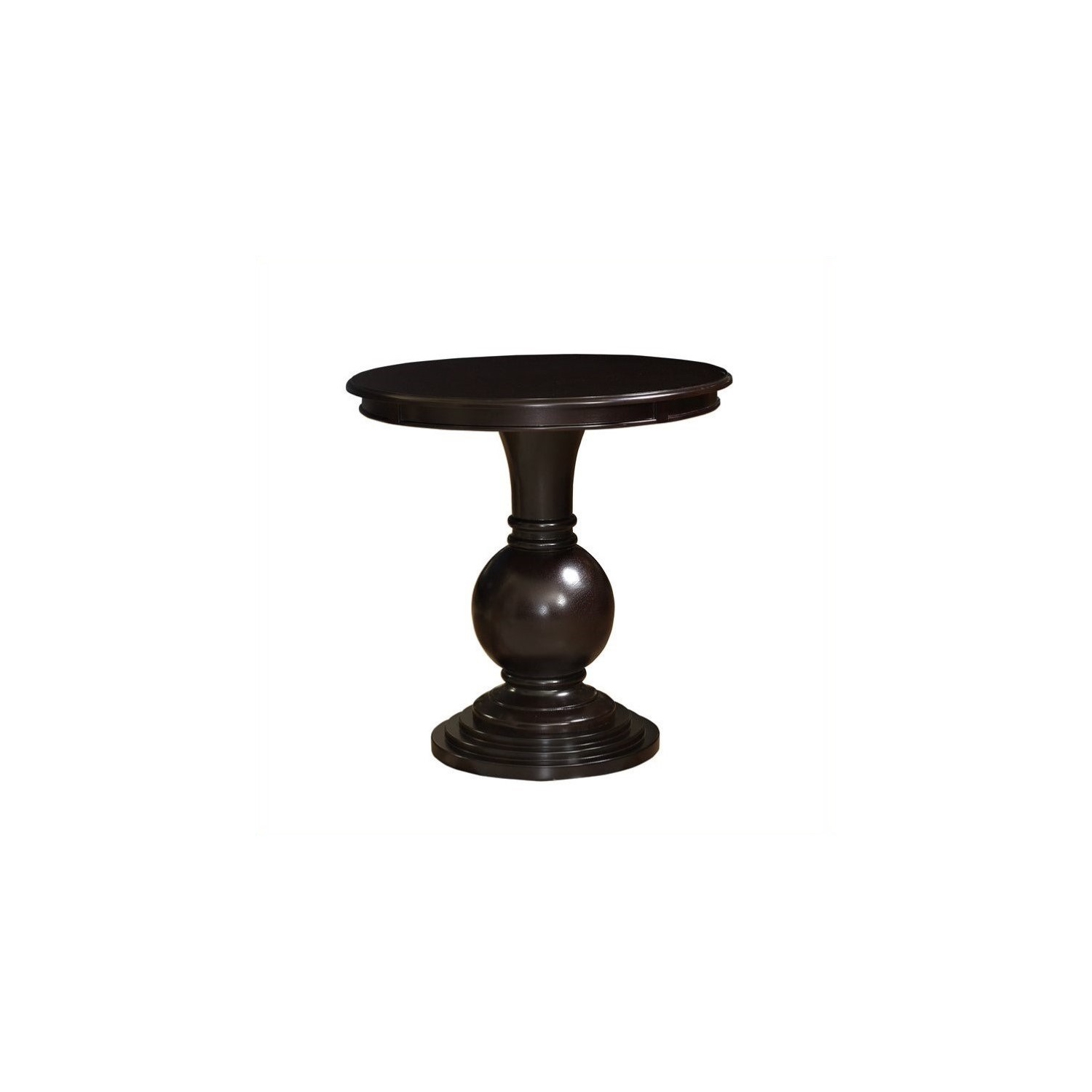 Linon – Table d’appoint ronde en bois Amalie, brun espresso