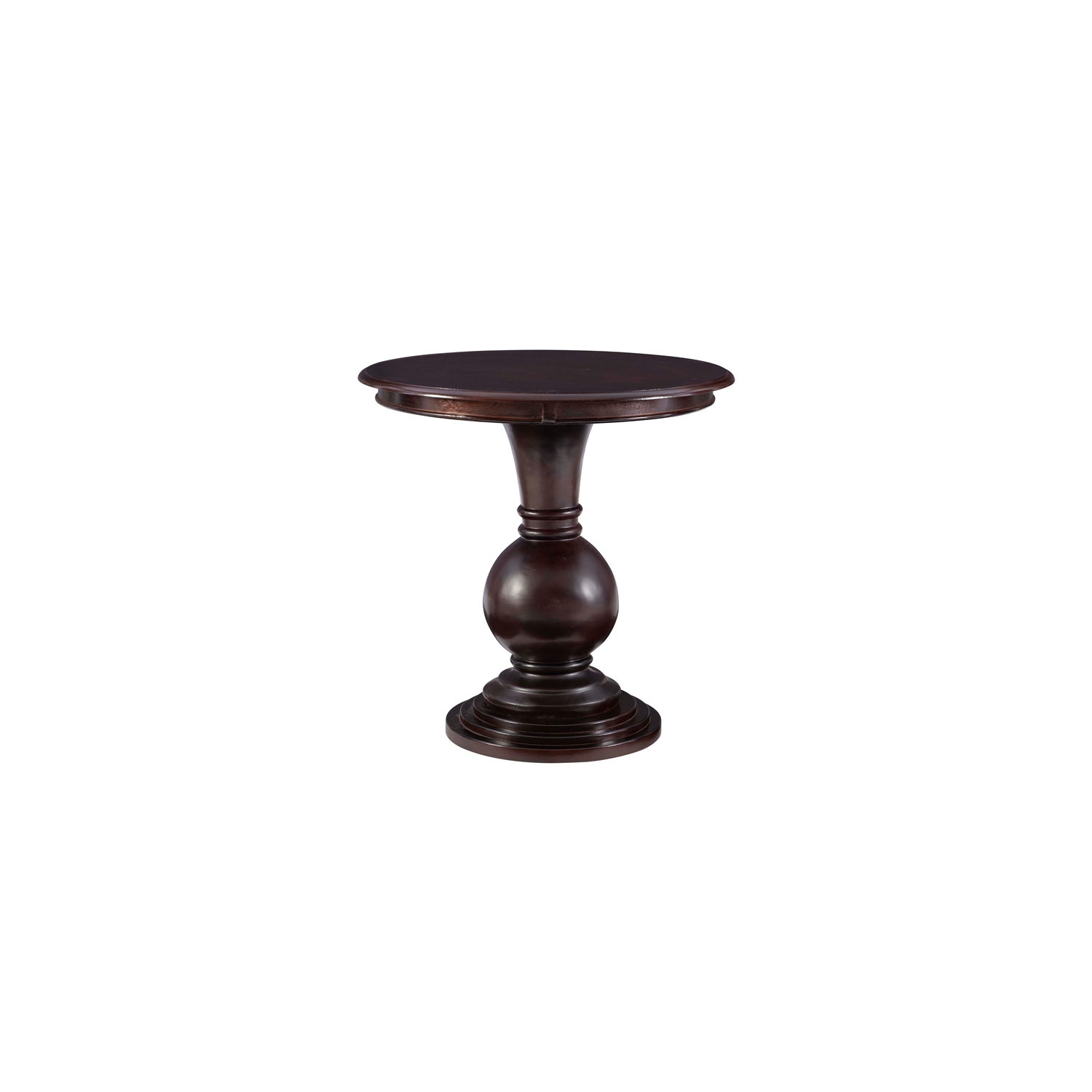Linon – Table d’appoint ronde en bois Amalie, brun espresso