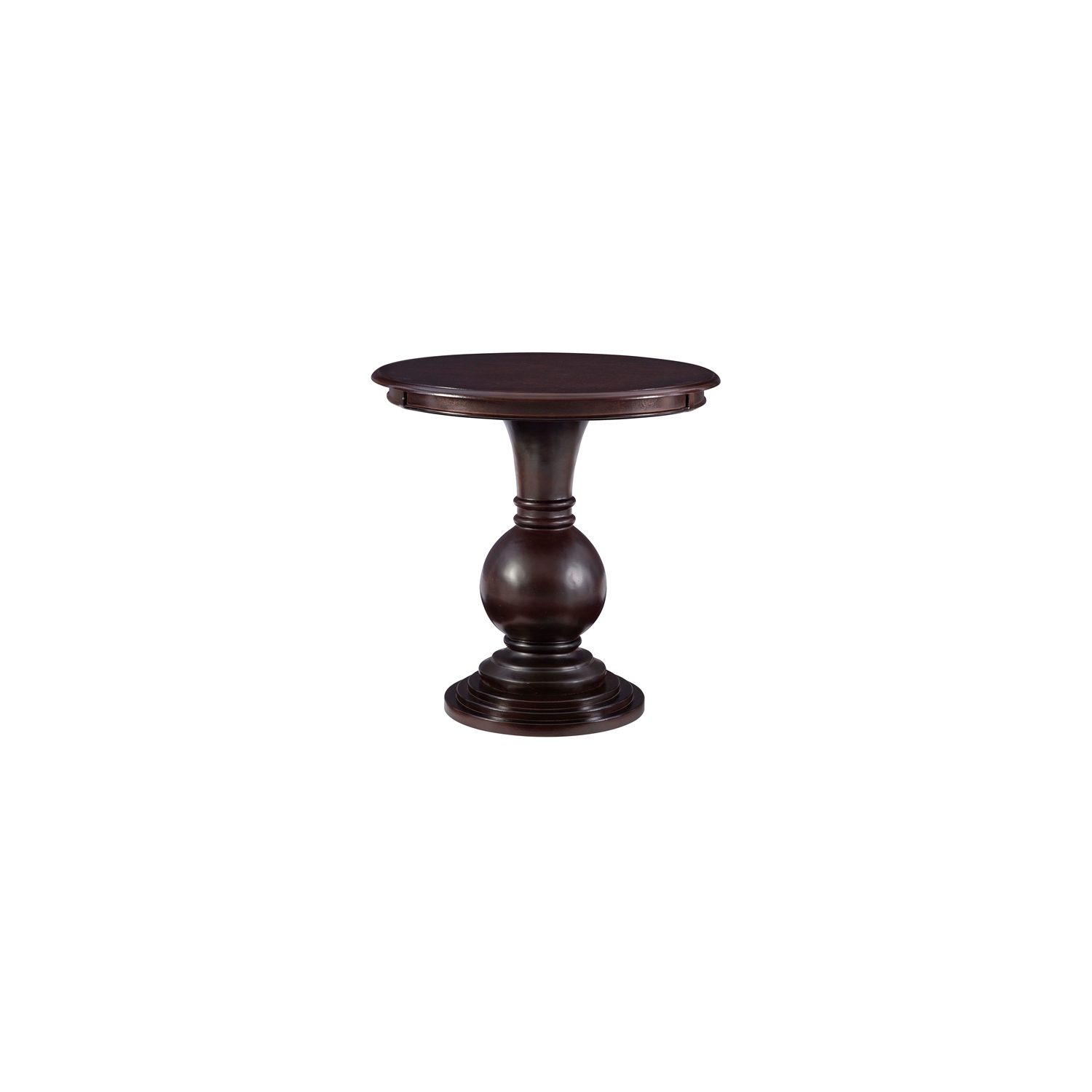 Linon – Table d’appoint ronde en bois Amalie, brun espresso