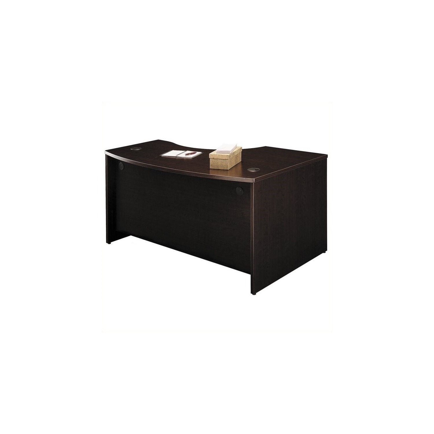 Series C 60x43 LH L-Bow Desk in Mocha Cherry - Engineered Wood