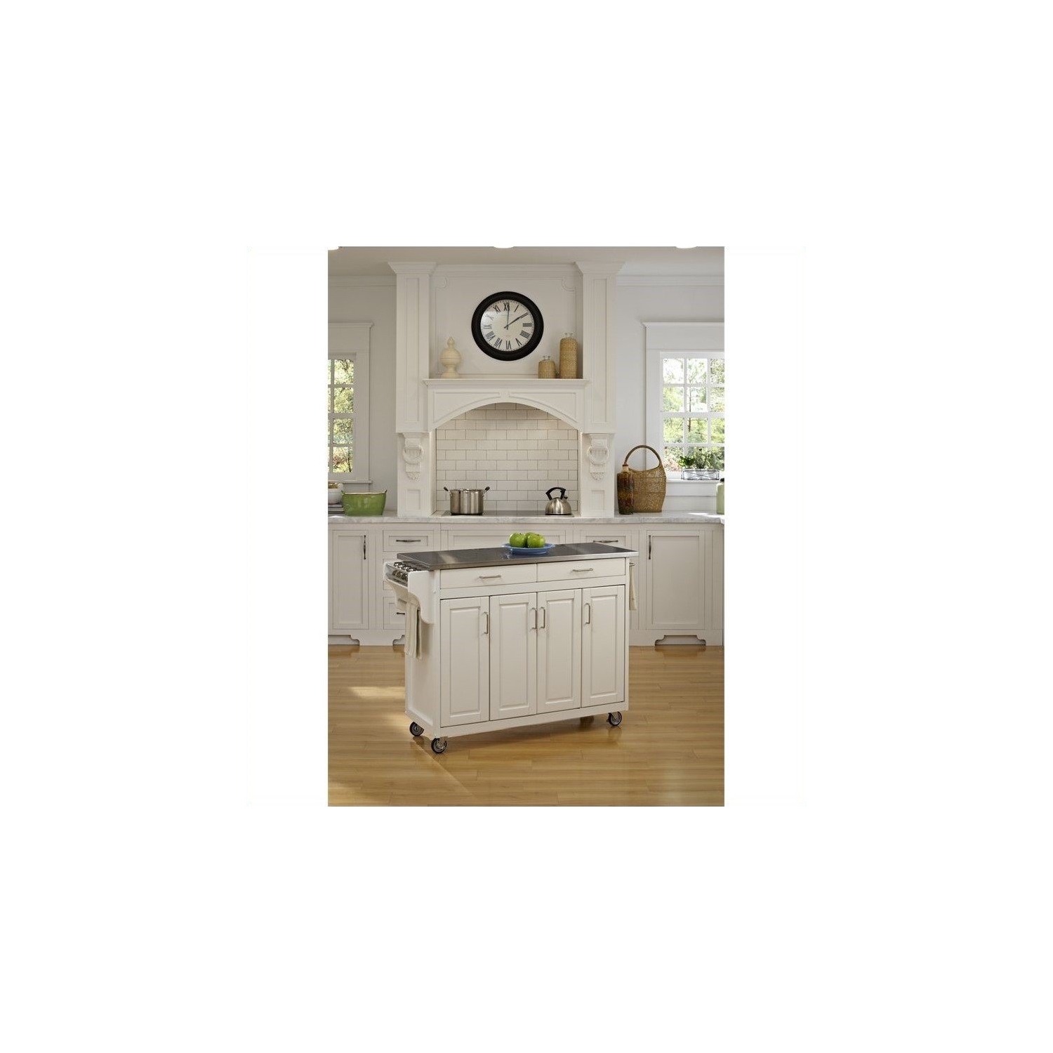 Homestyles – Chariot de cuisine en bois Create-a-Cart en blanc cassé