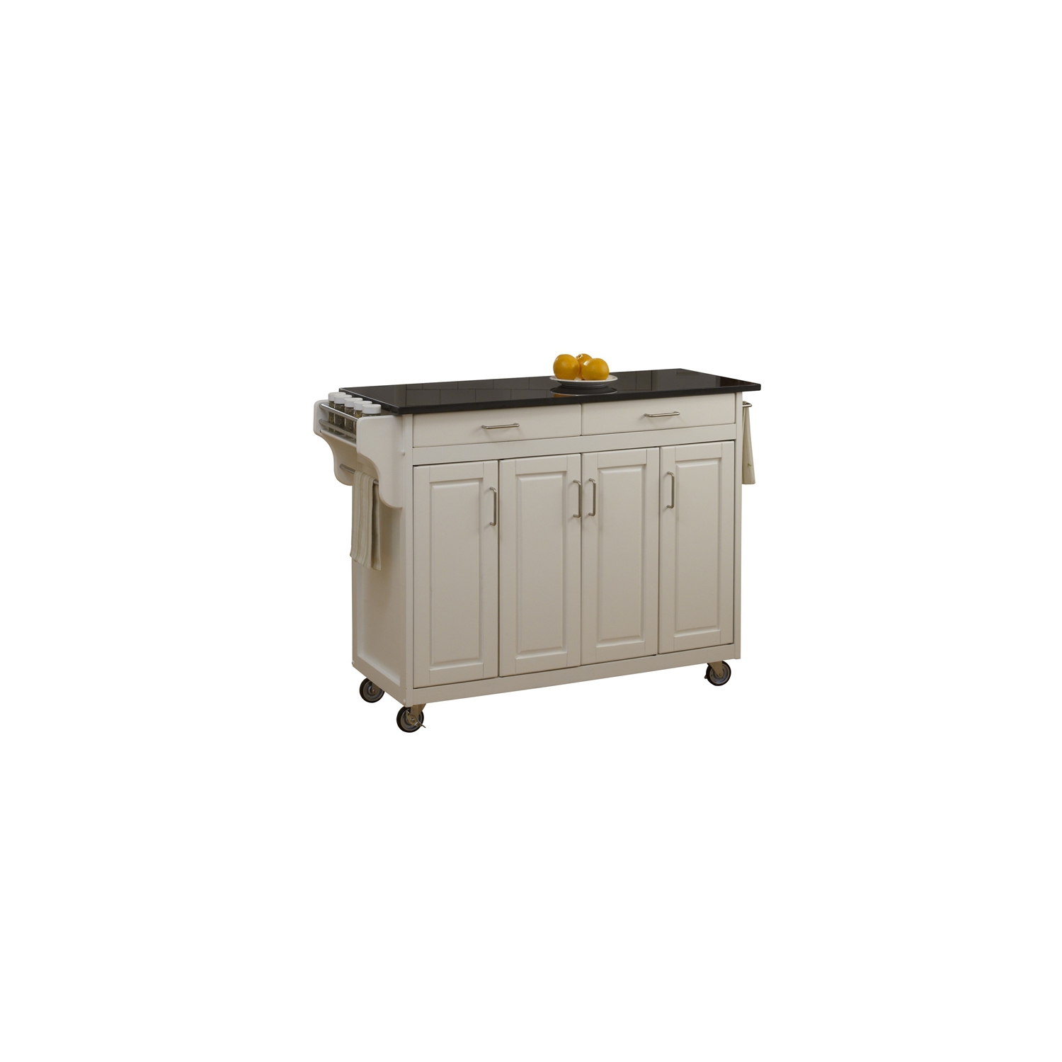 Homestyles Create-a-Cart Wood Rolling Kitchen Cart in Off White